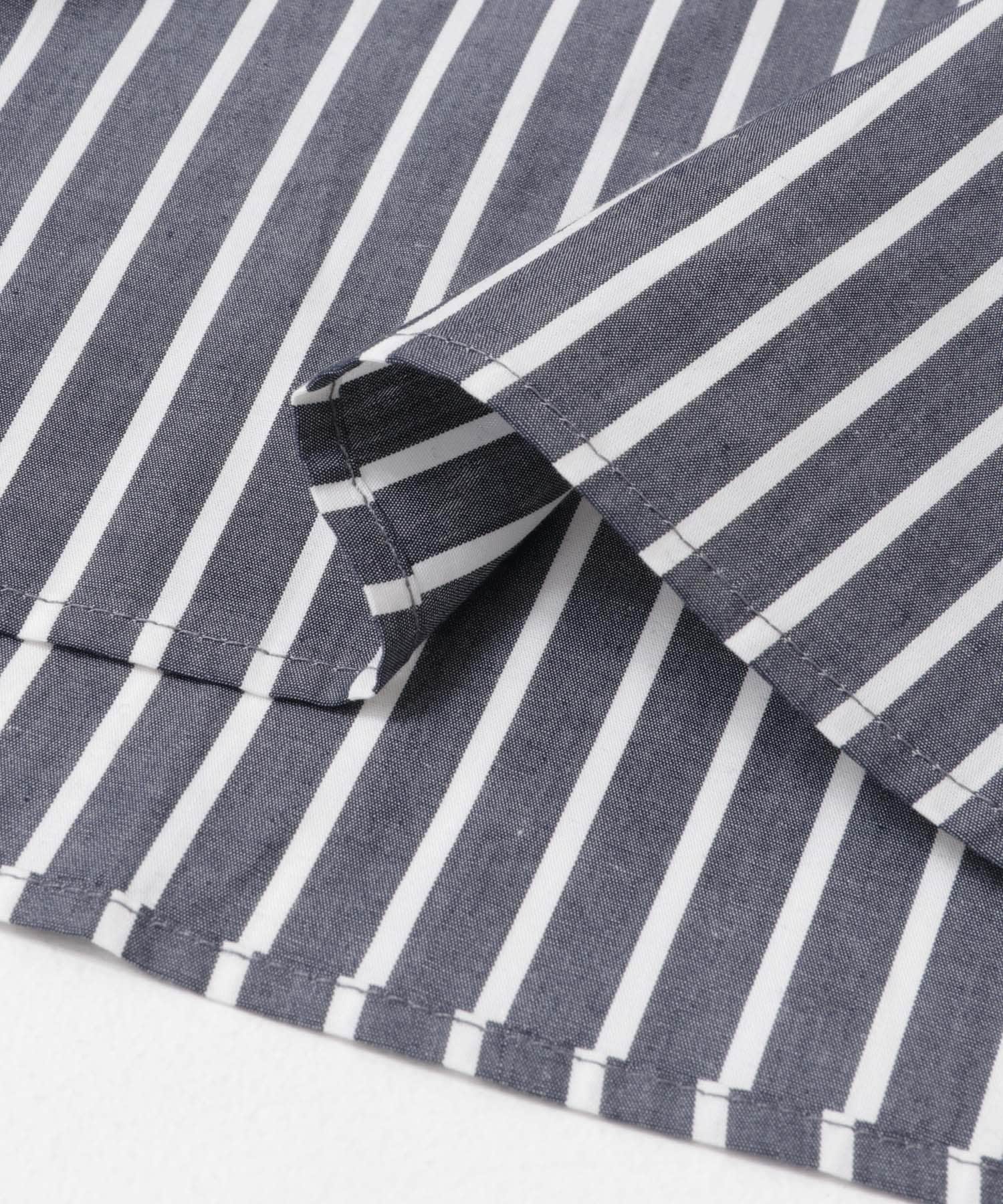 ストライプデザインシャツワンピース NAVY one