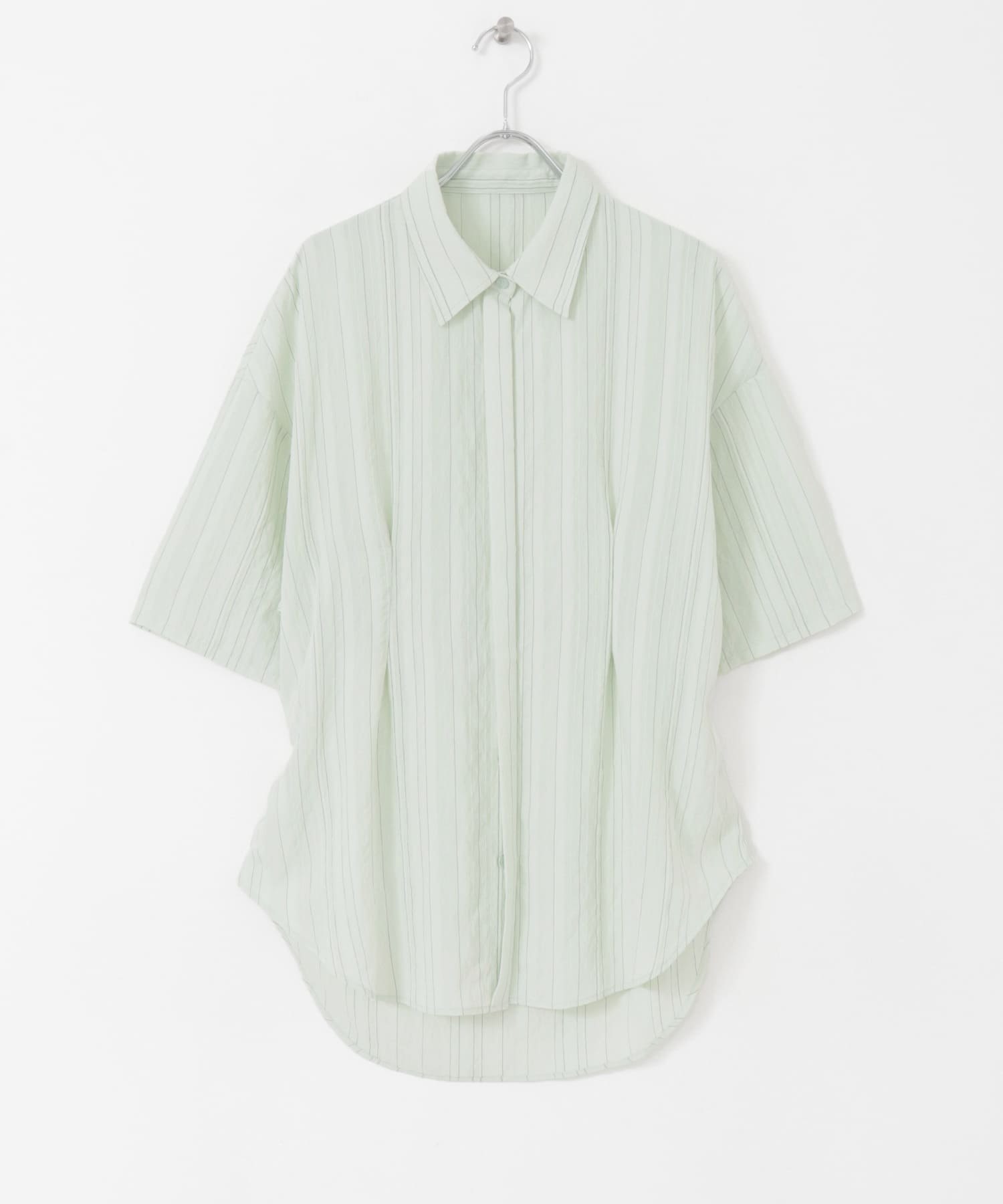 バックオープンストライプシャツ MINT one