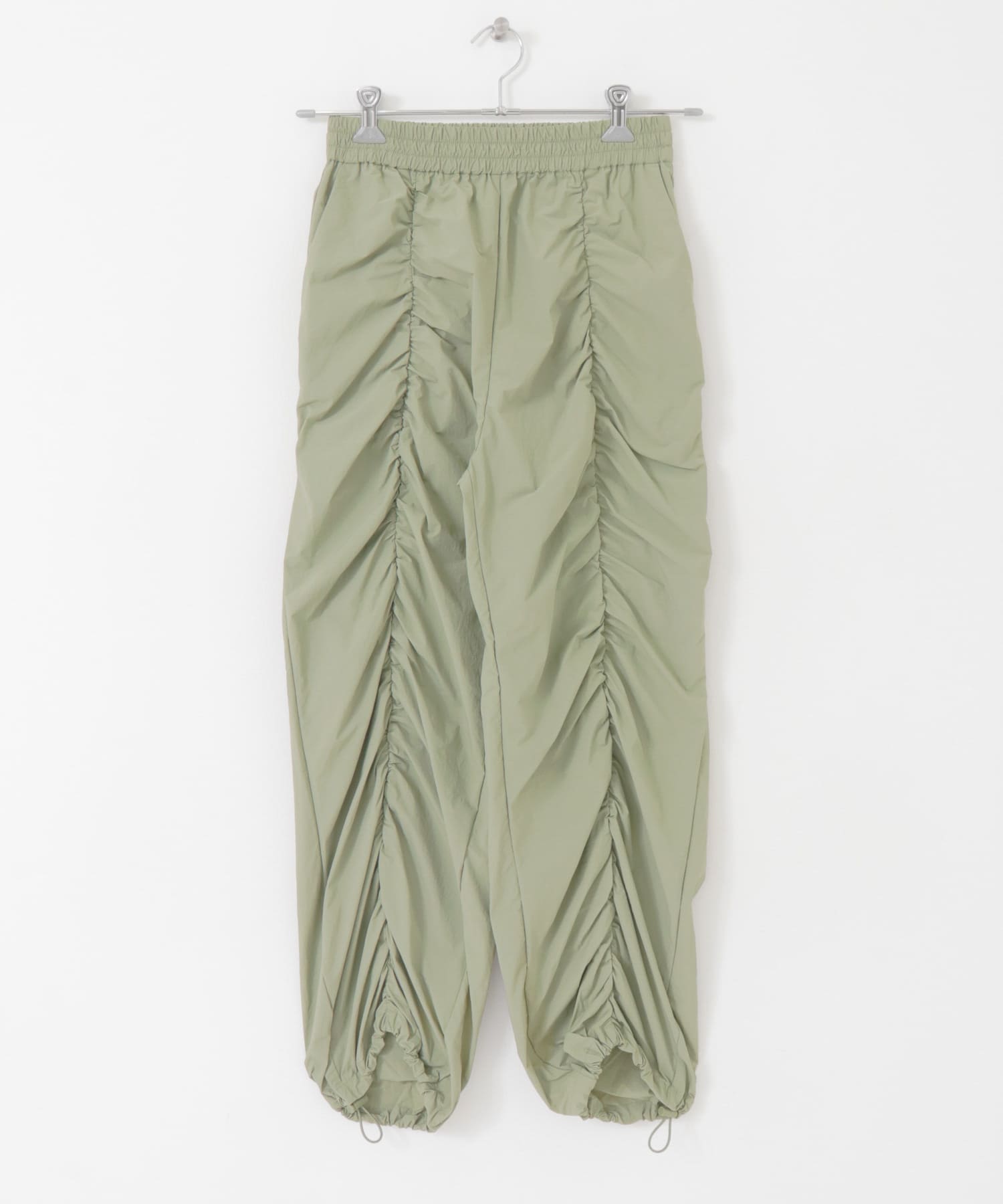 フロントギャザーパラシュートパンツ KHAKI one