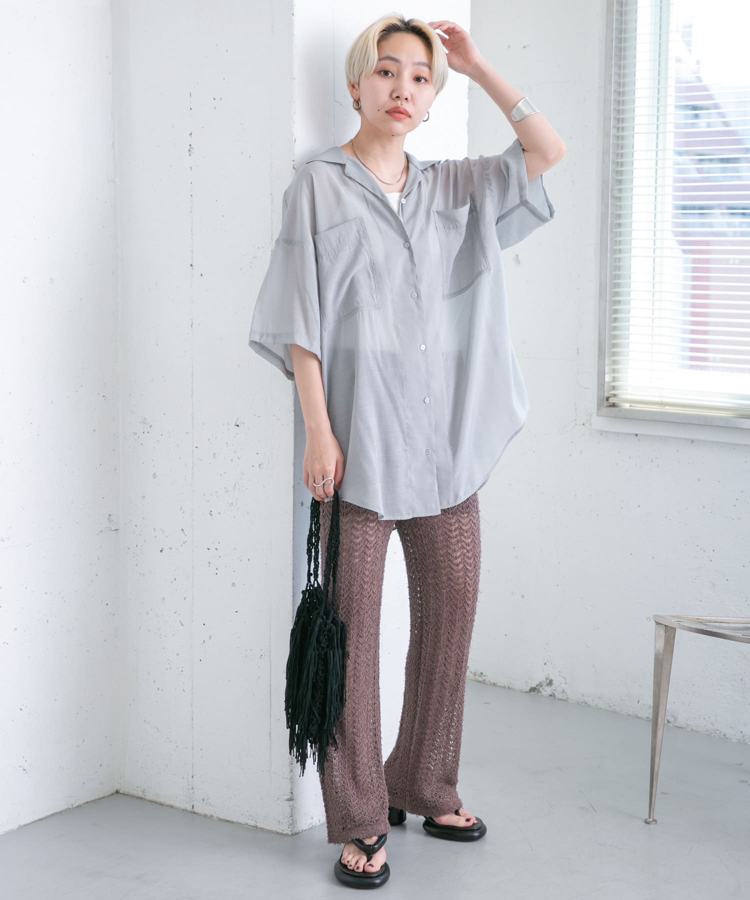 身長：157cm サイズ：one