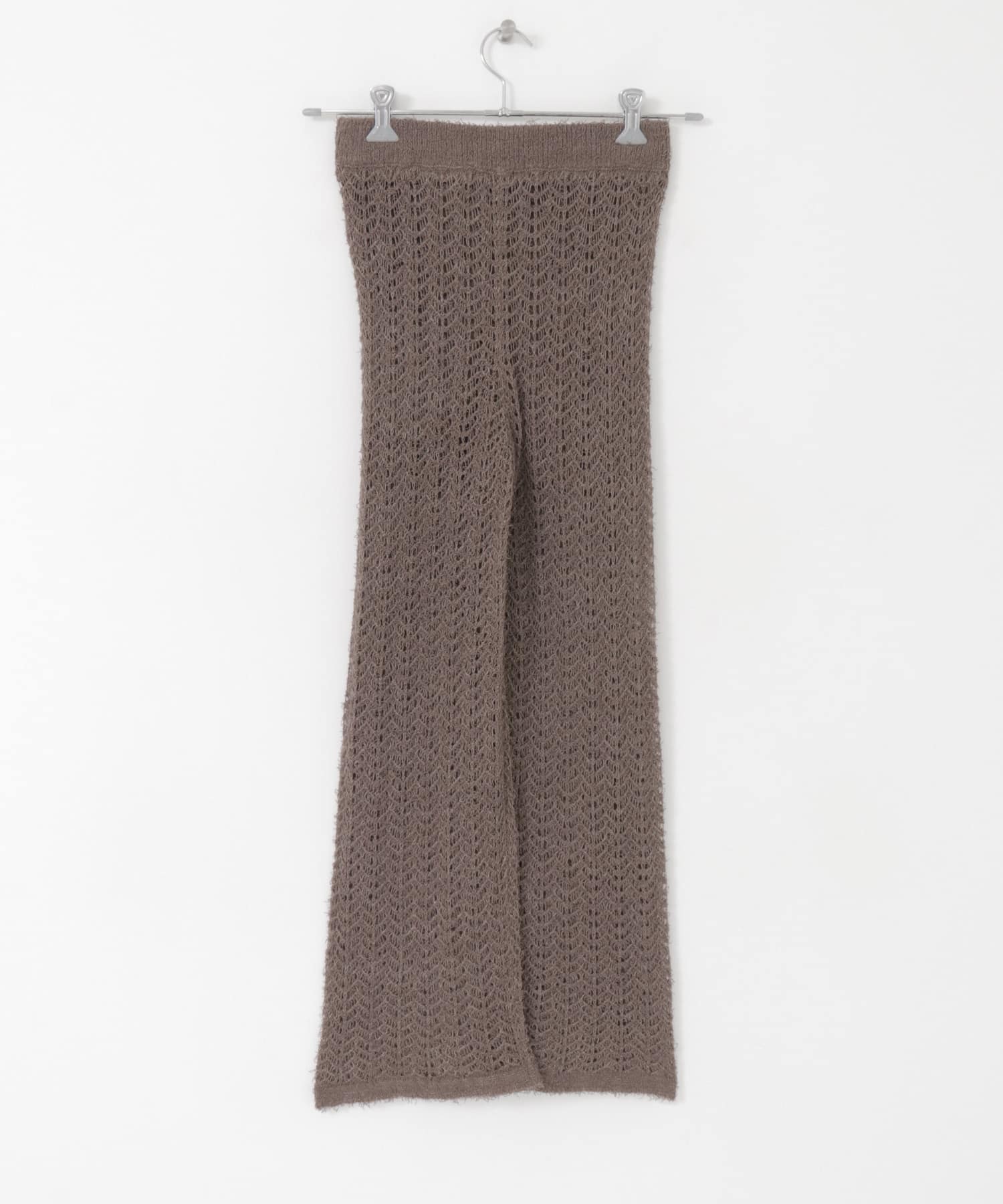 透かし編みニットパンツ BROWN one