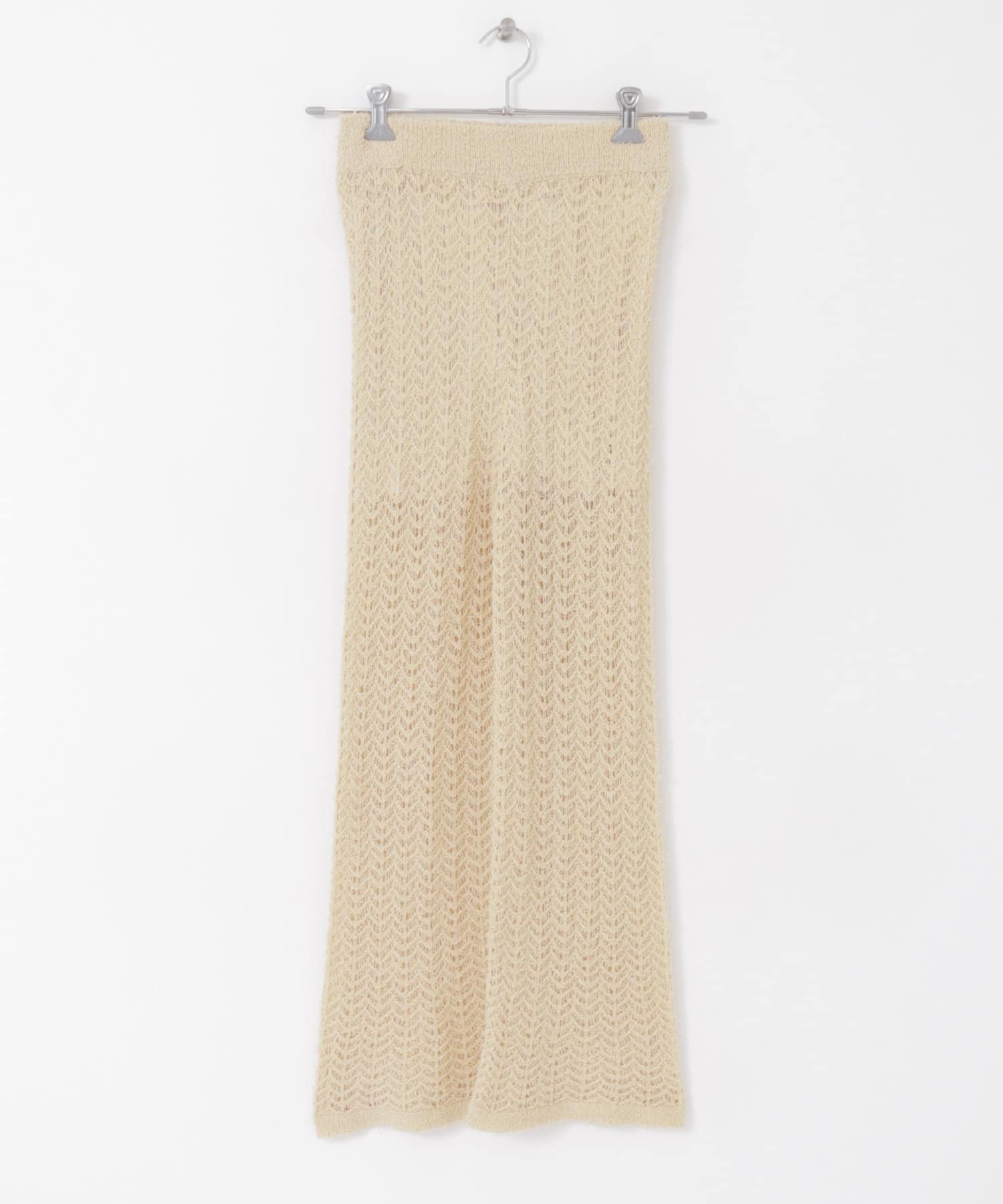 透かし編みニットパンツ BEIGE one
