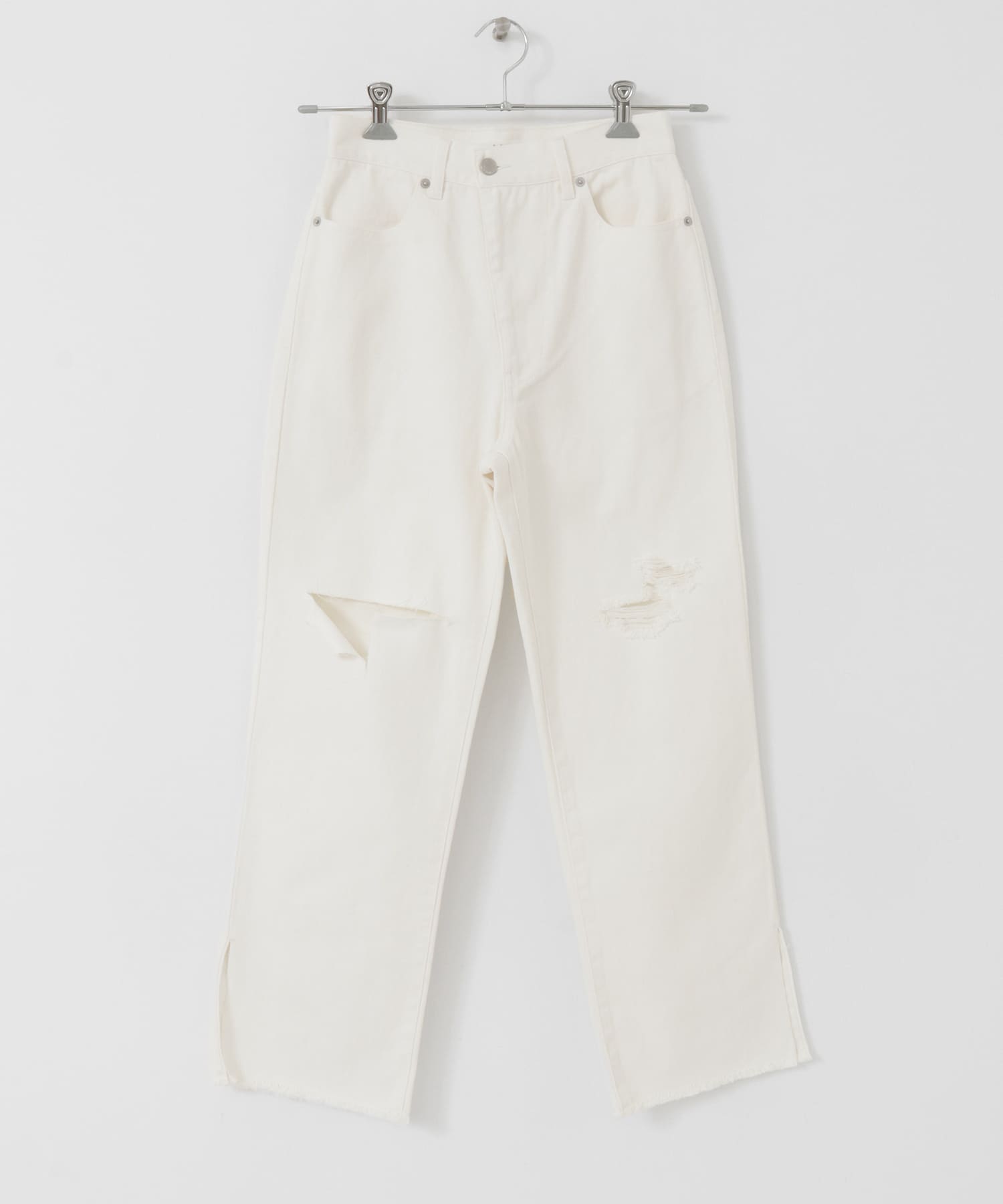 リメイクダメージスリットデニム WHITE 36