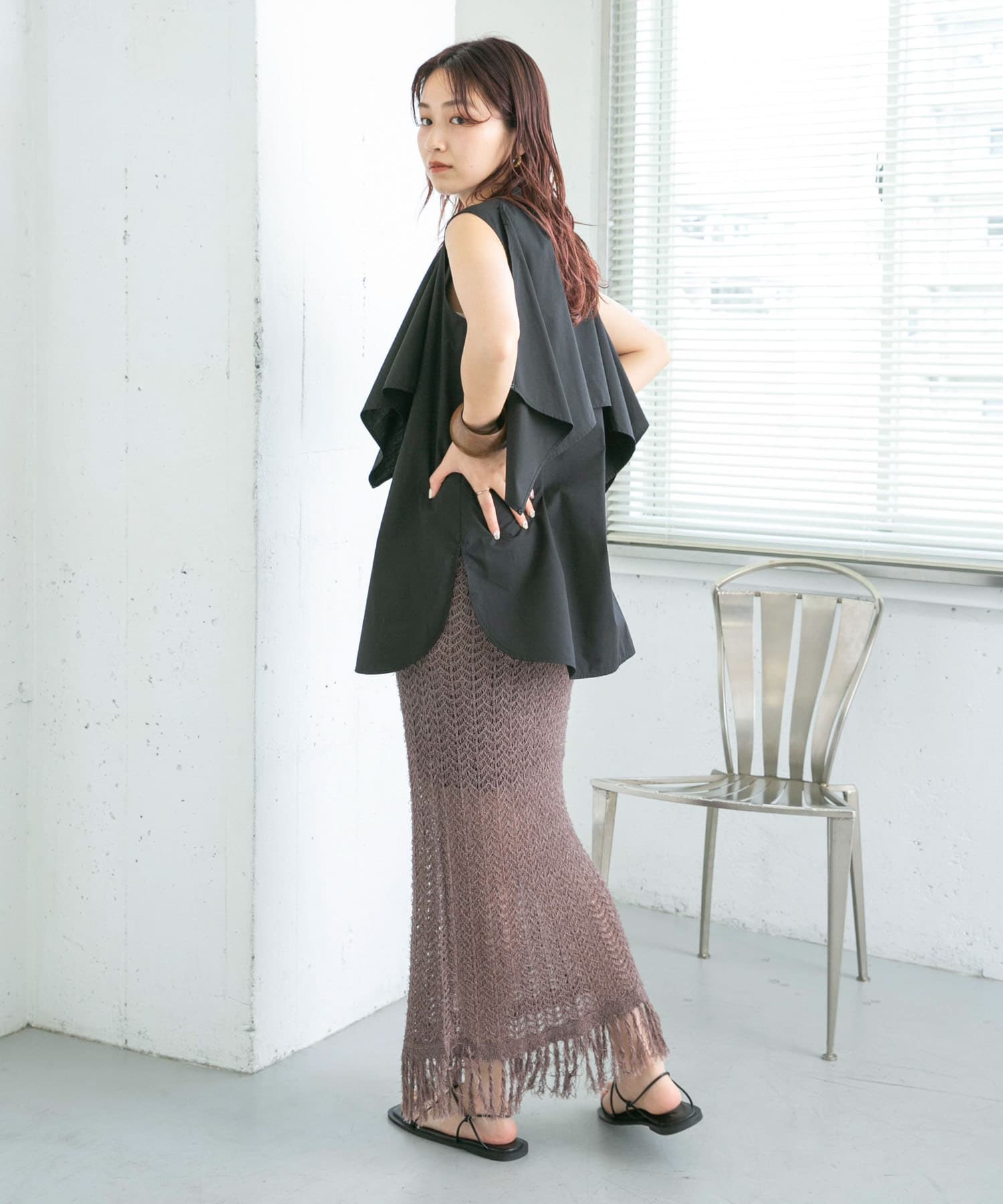 身長：165cm サイズ：one