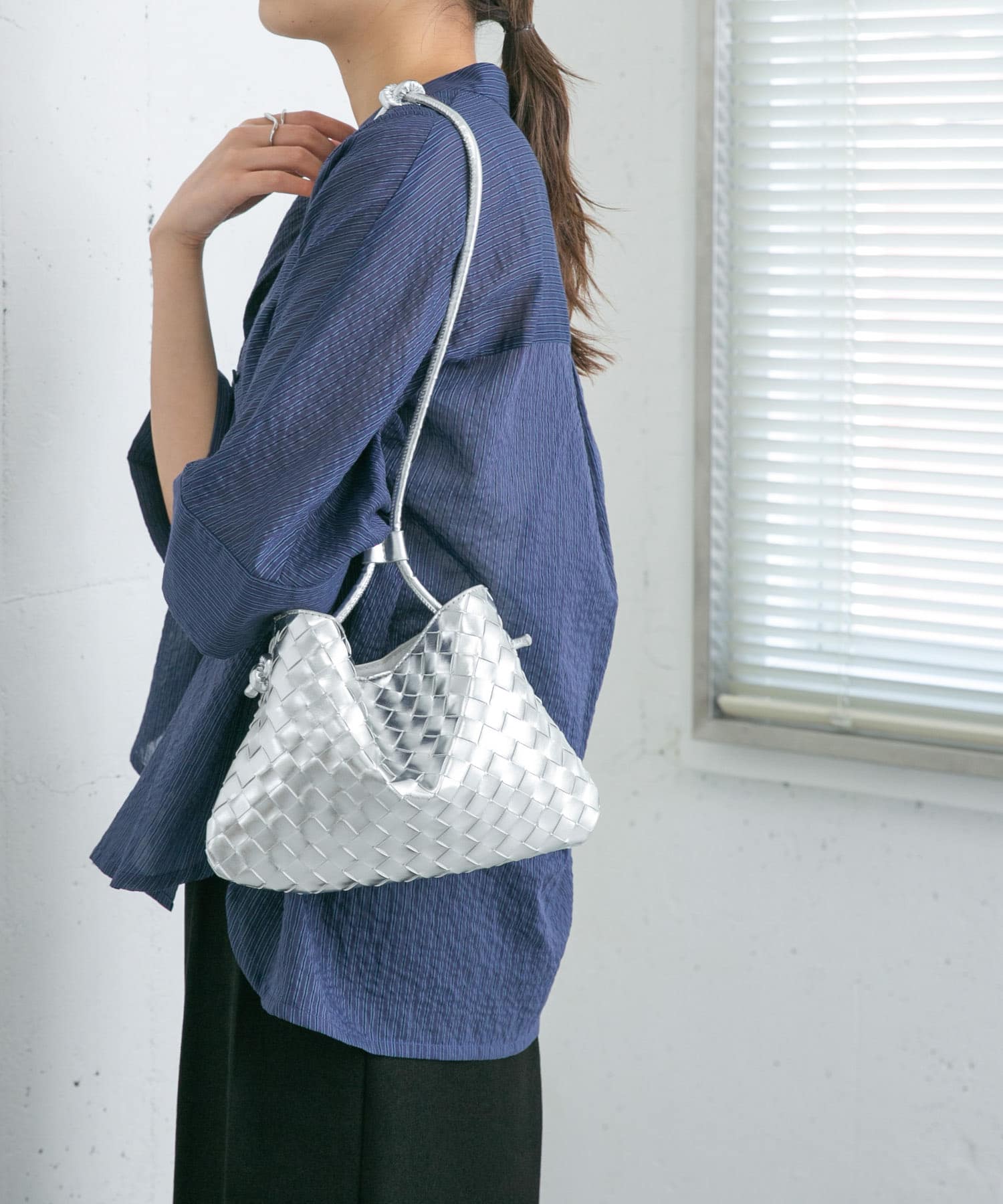 2WAYメッシュポーチBAG SILVER one