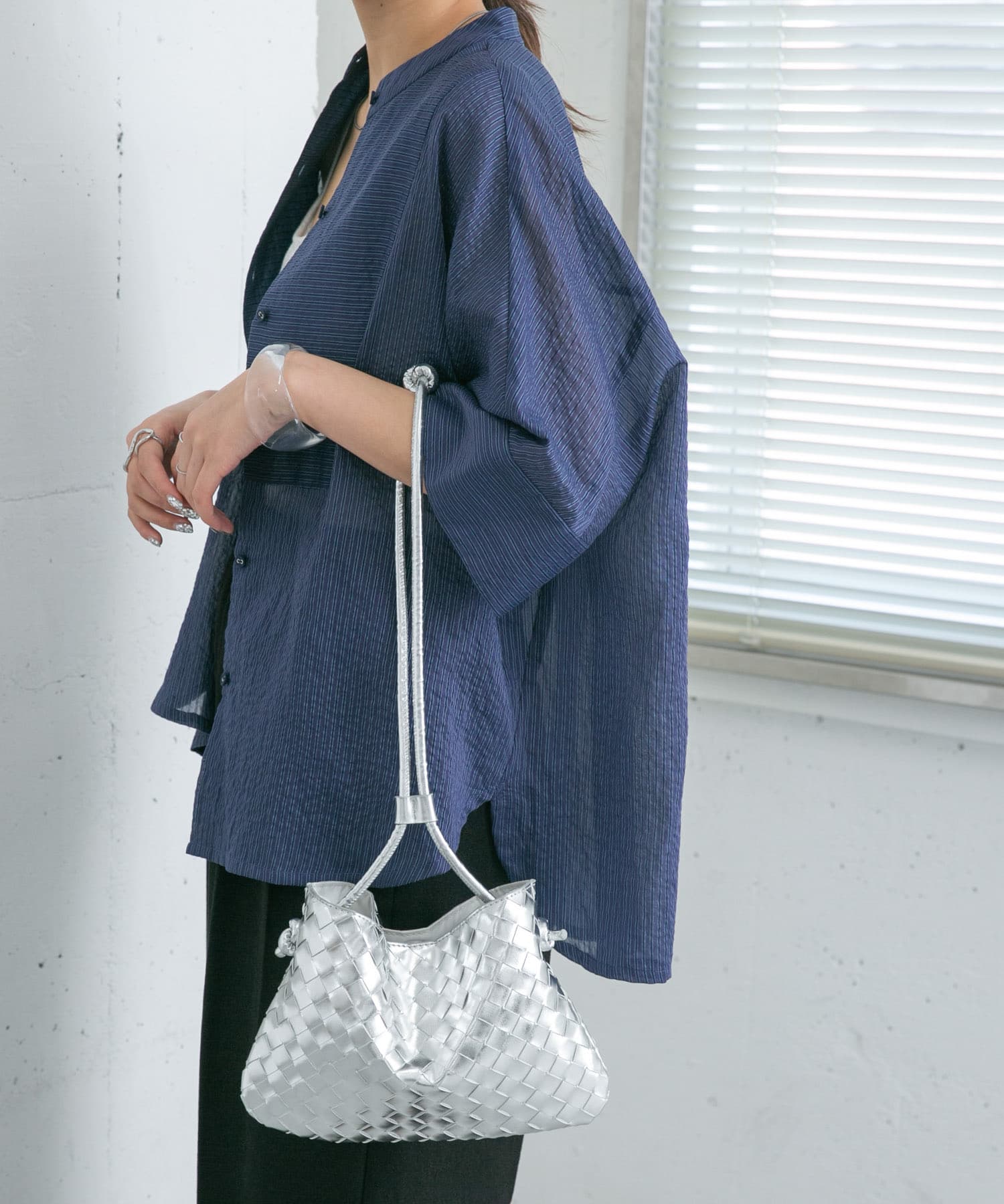 2WAYメッシュポーチBAG SILVER one