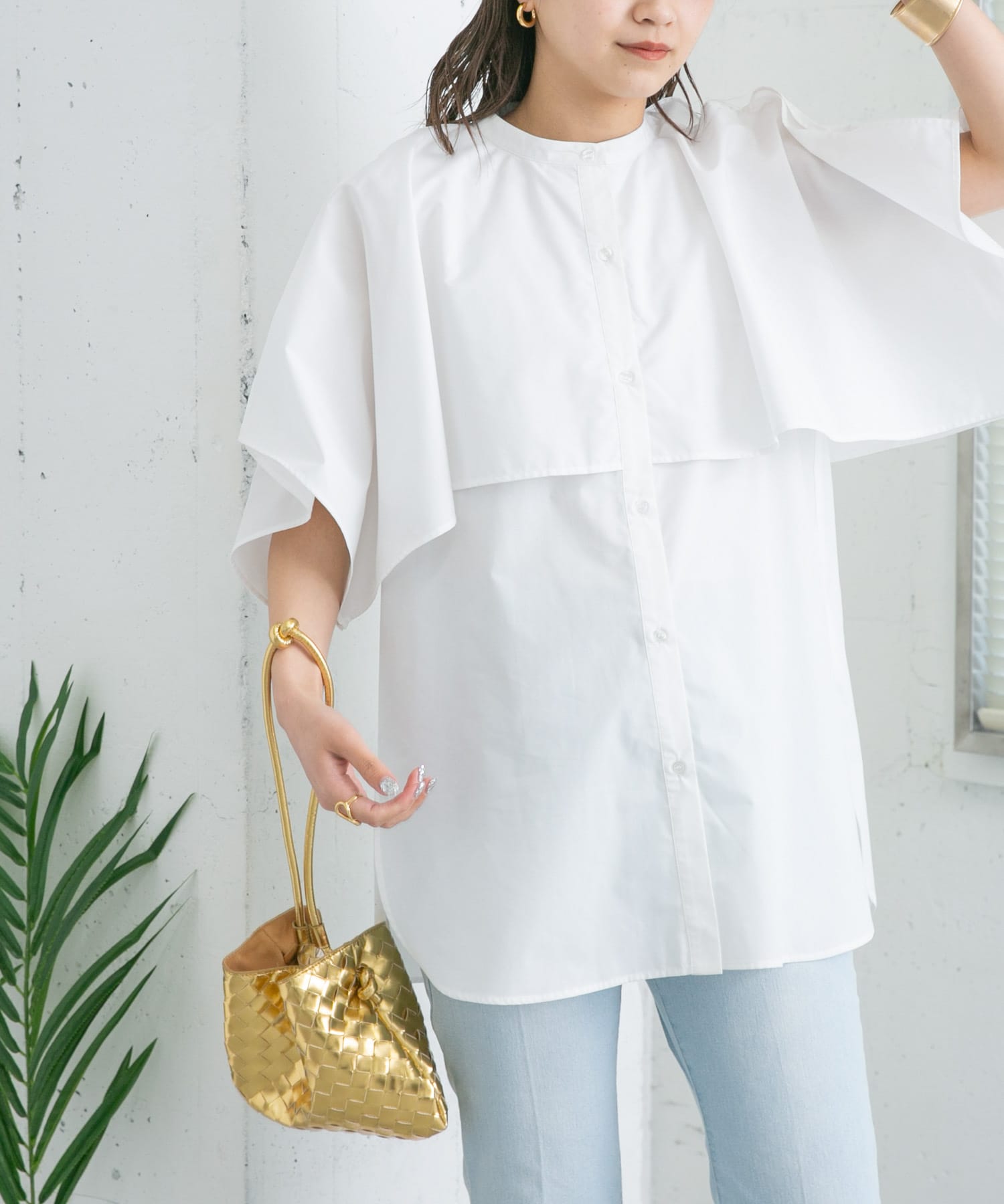 2WAYメッシュポーチBAG GOLD one