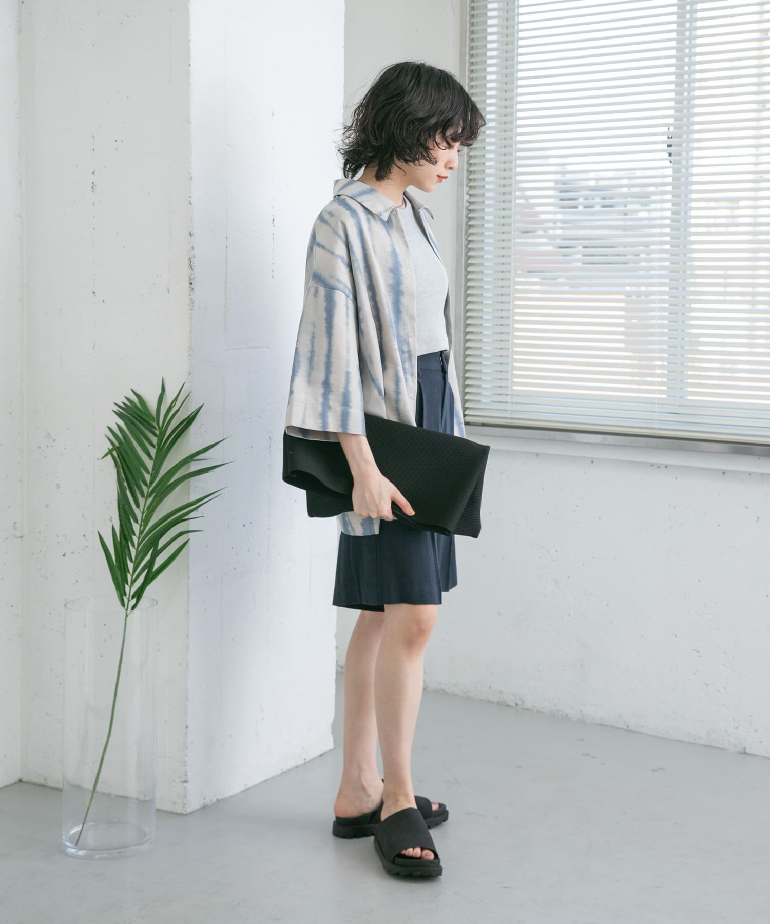 スクエアニットBAG BLACK one