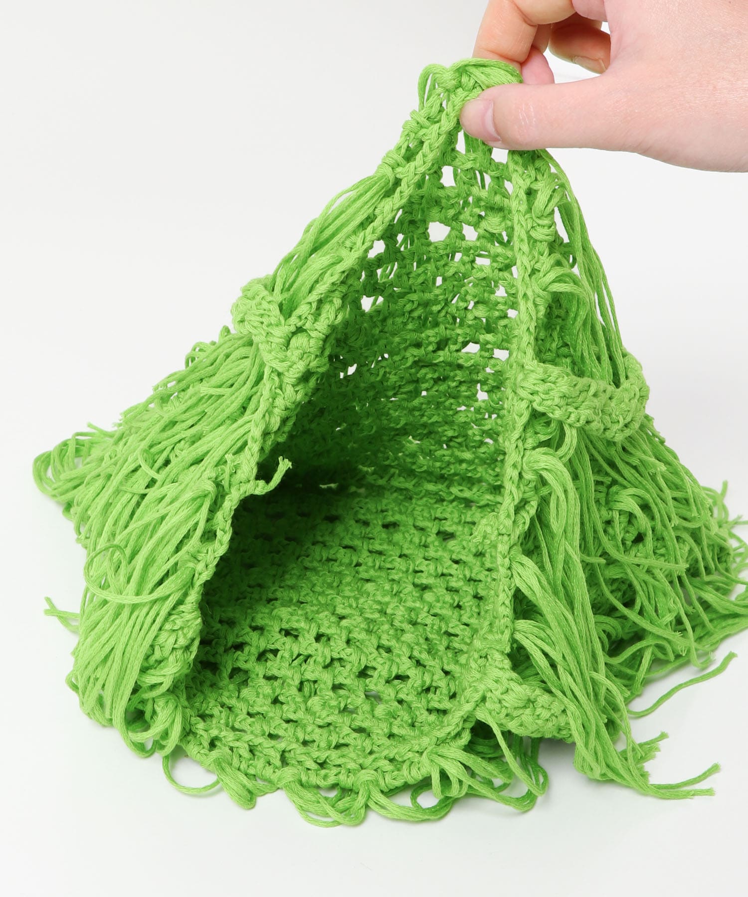 フリンジニットBAG GREEN one