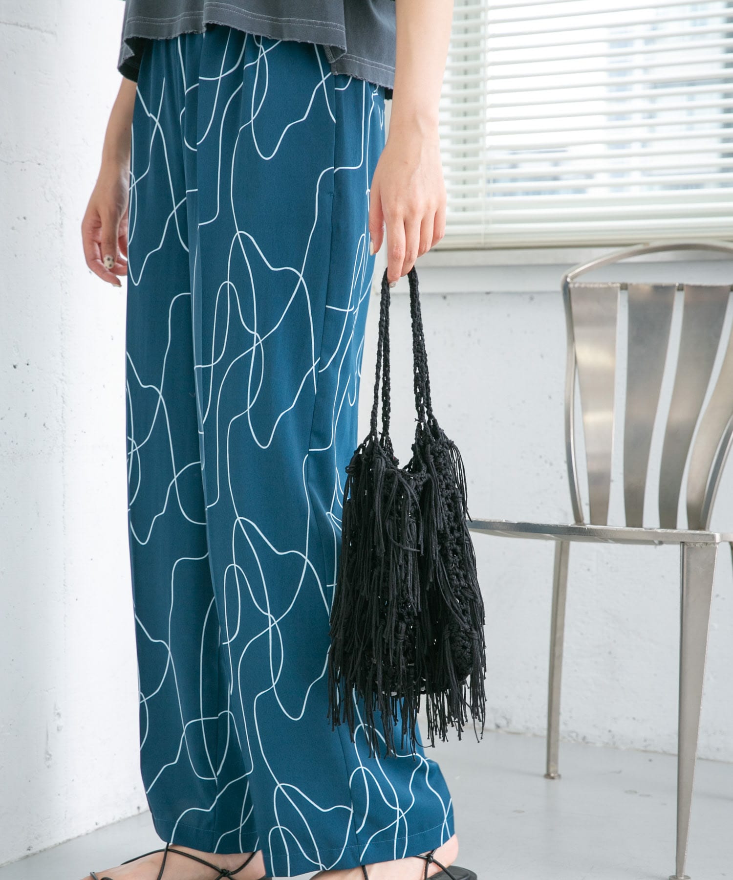 フリンジニットBAG BLACK one