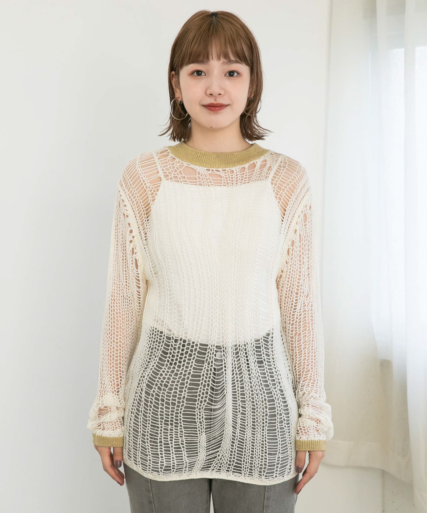 ランダム透かし編みルーズニット(one IVORY): トップス｜URBAN