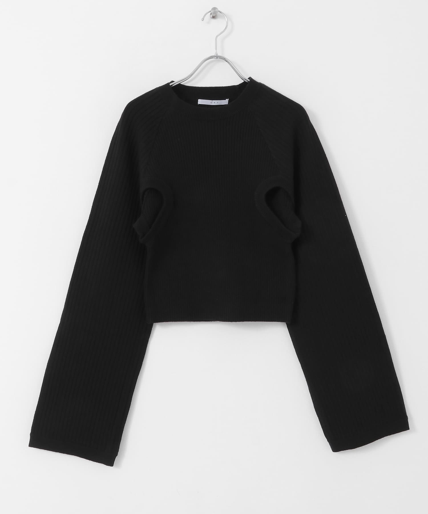ホールカットデザインニット BLACK one