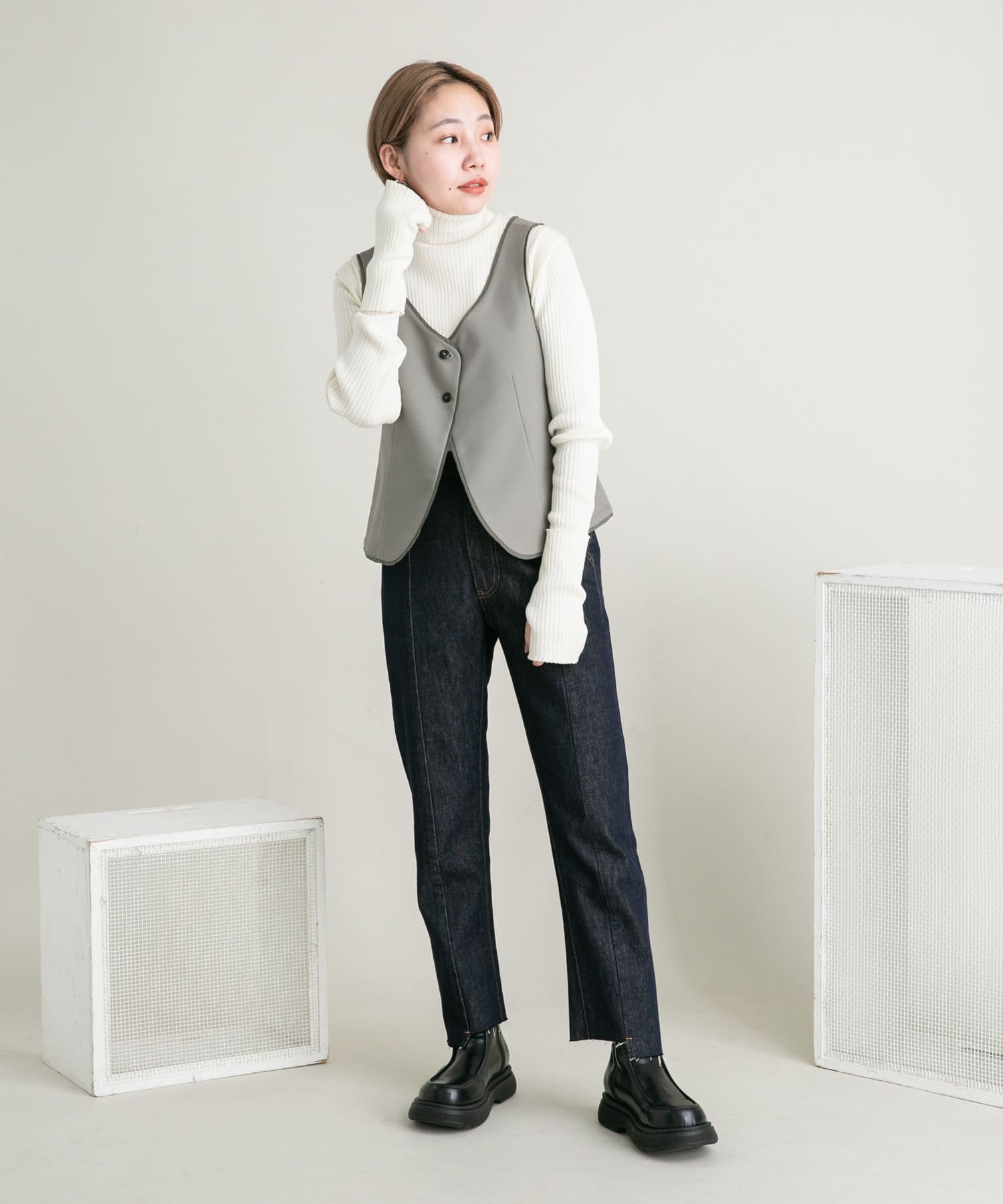 身長：157cm サイズ：one