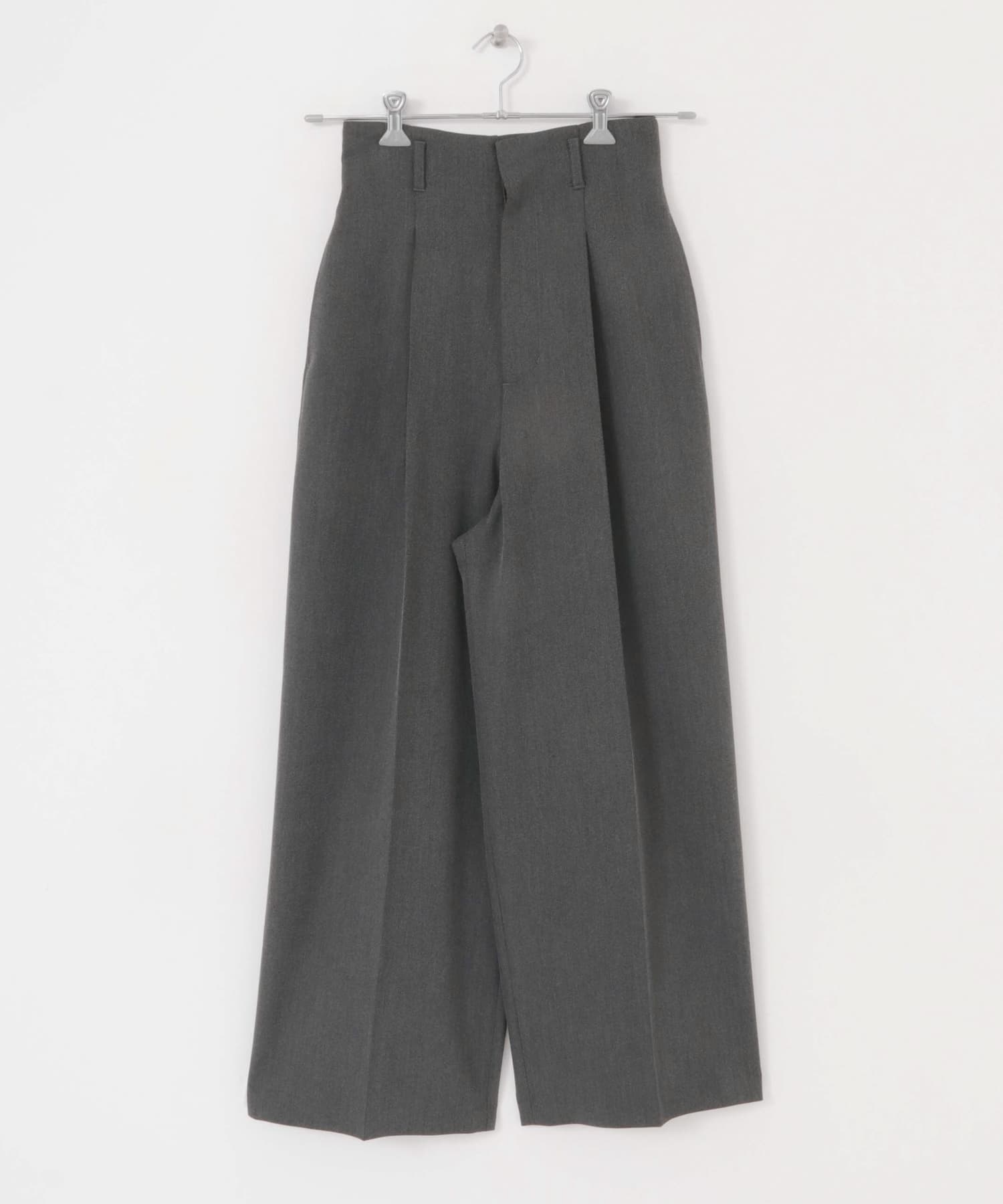 センタープレスハイウエストWIDEパンツ CHARCOAL 36
