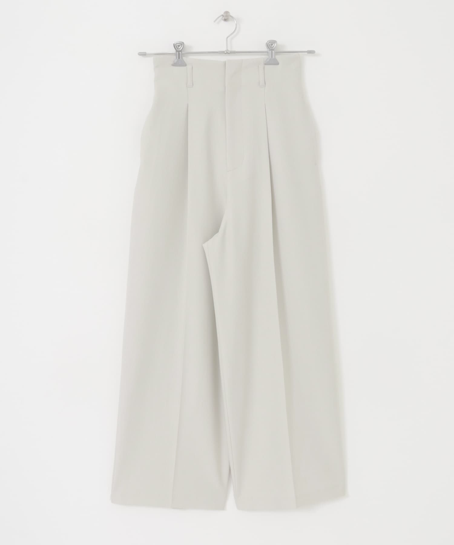 センタープレスハイウエストWIDEパンツ L.GRAY 36