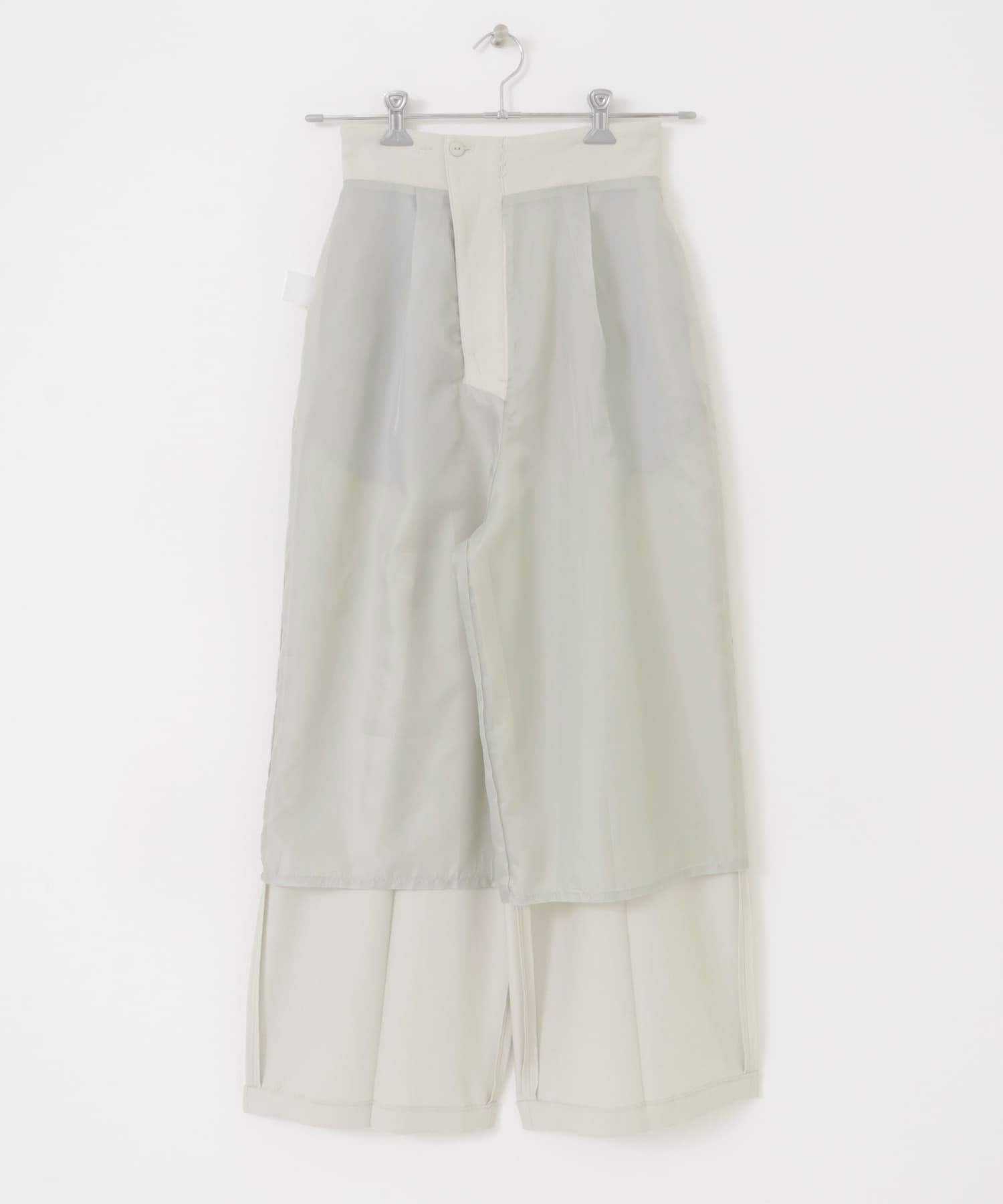 センタープレスハイウエストWIDEパンツ L.GRAY 36