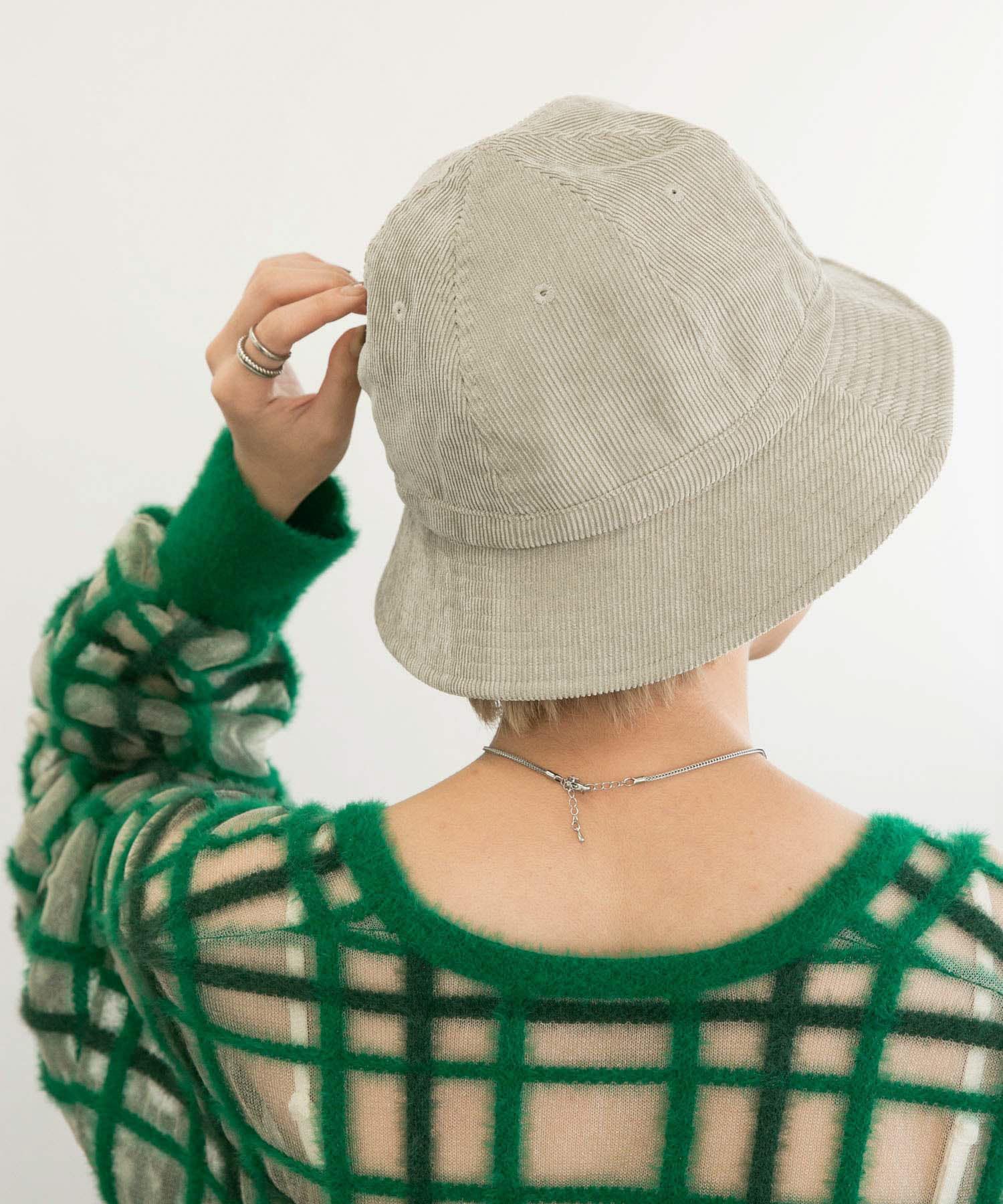 コーデュロイバケットHAT GREIGE one