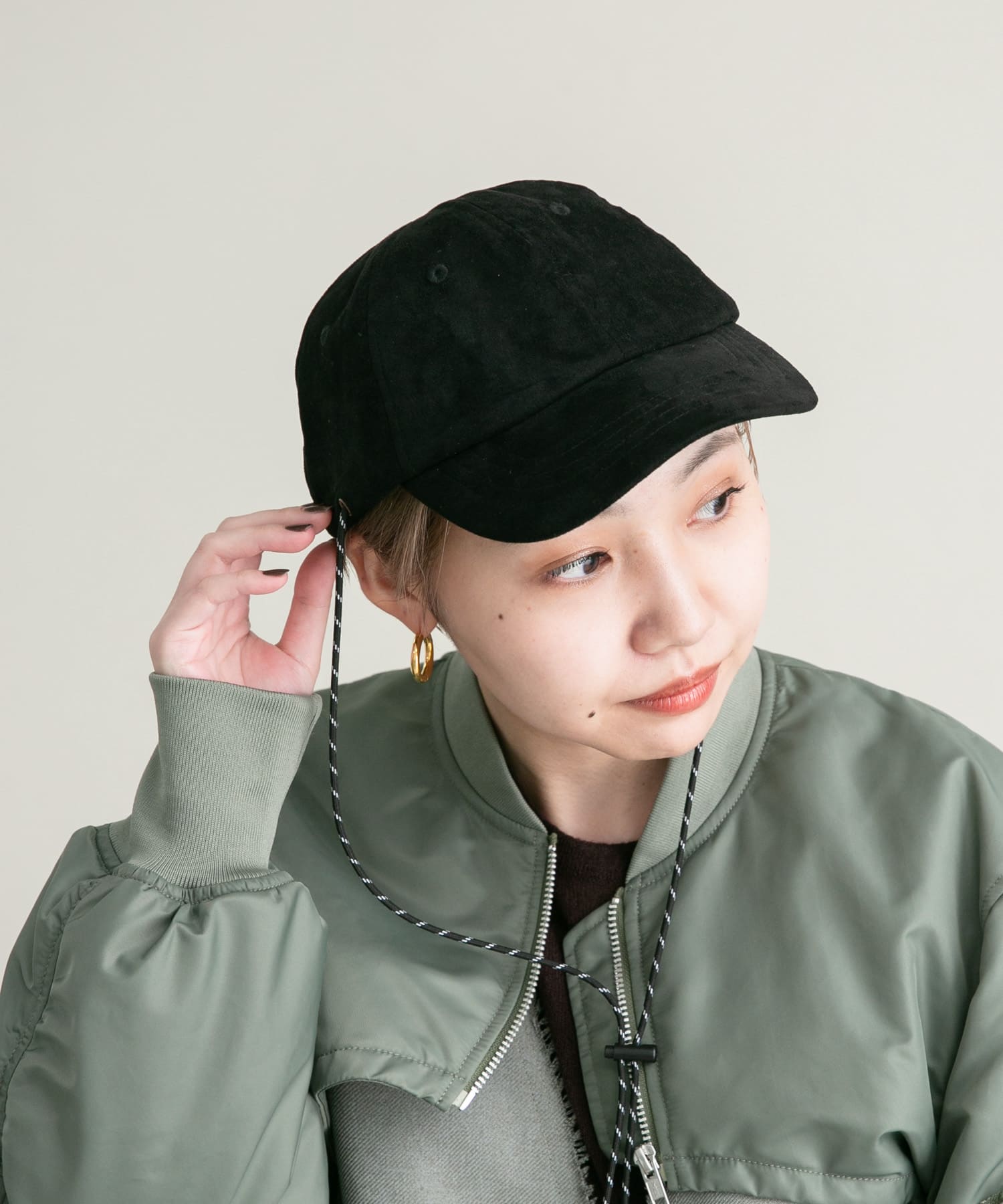 ドロストスエードCAP BLACK one