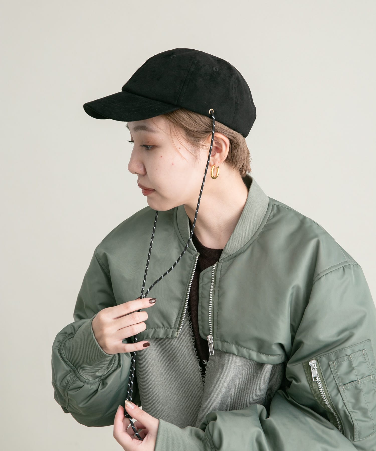 ドロストスエードCAP BLACK one