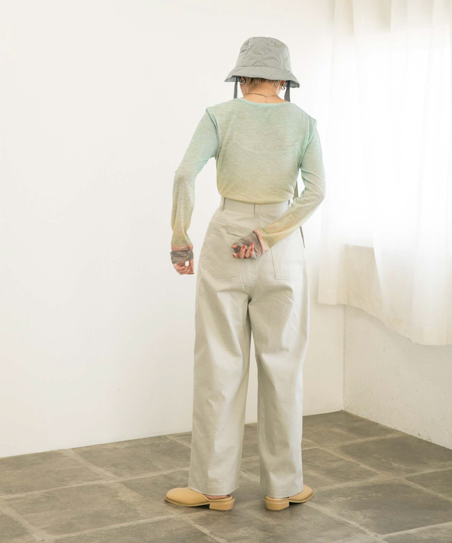 リボン付きキルティングバケットHAT MINT one