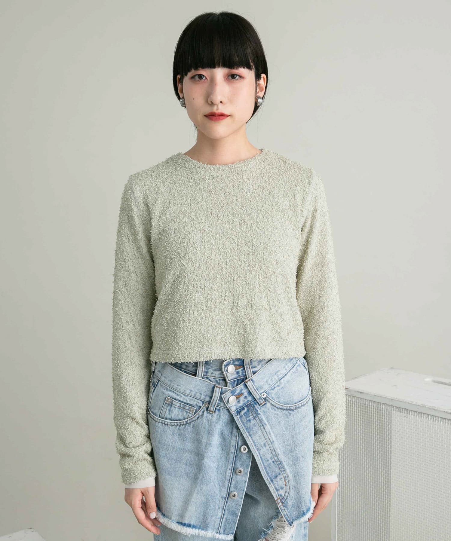 クロップドパイルカットソー L.SAGE one
