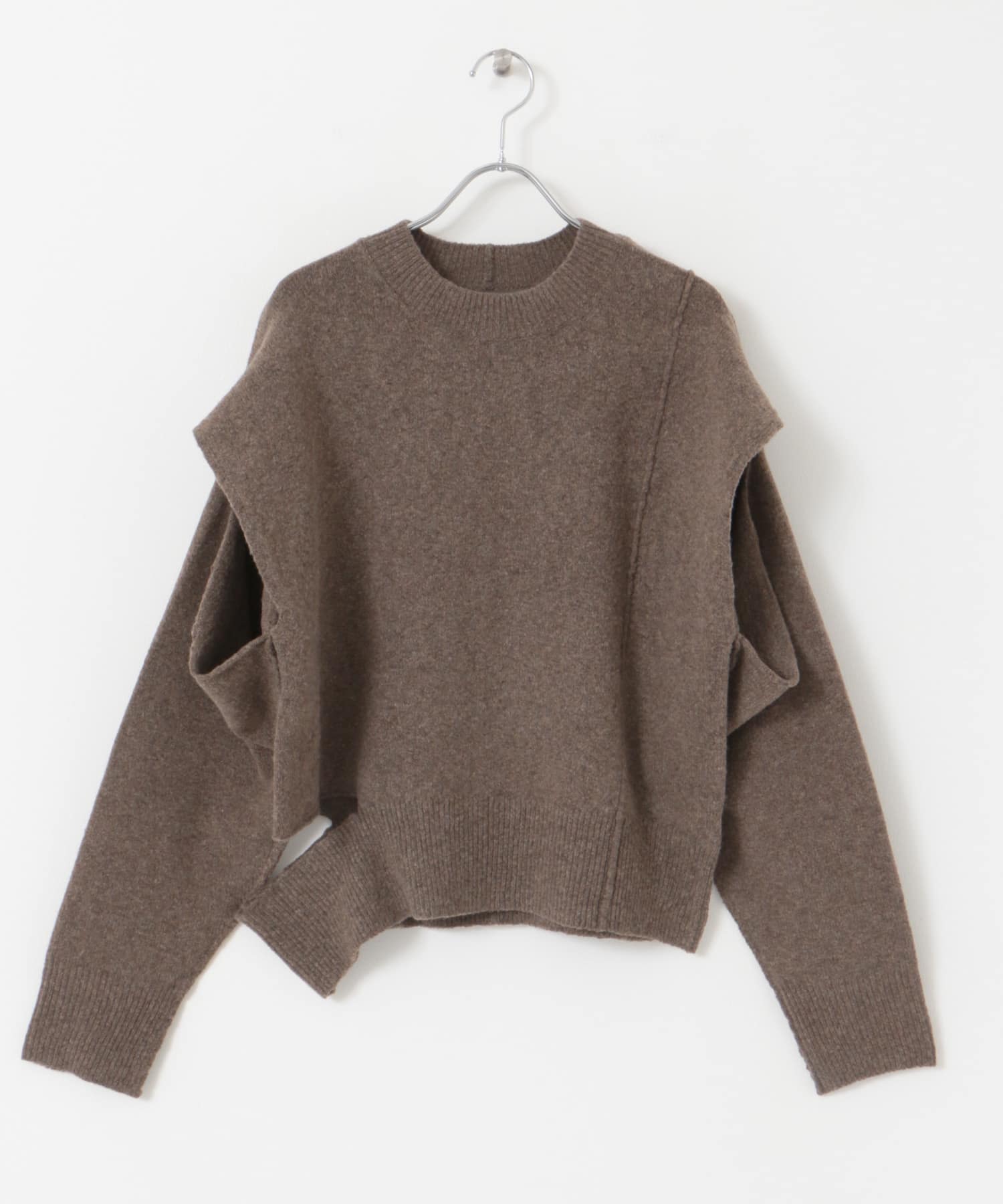 CUTOUTアウトリンキングニット BROWN one