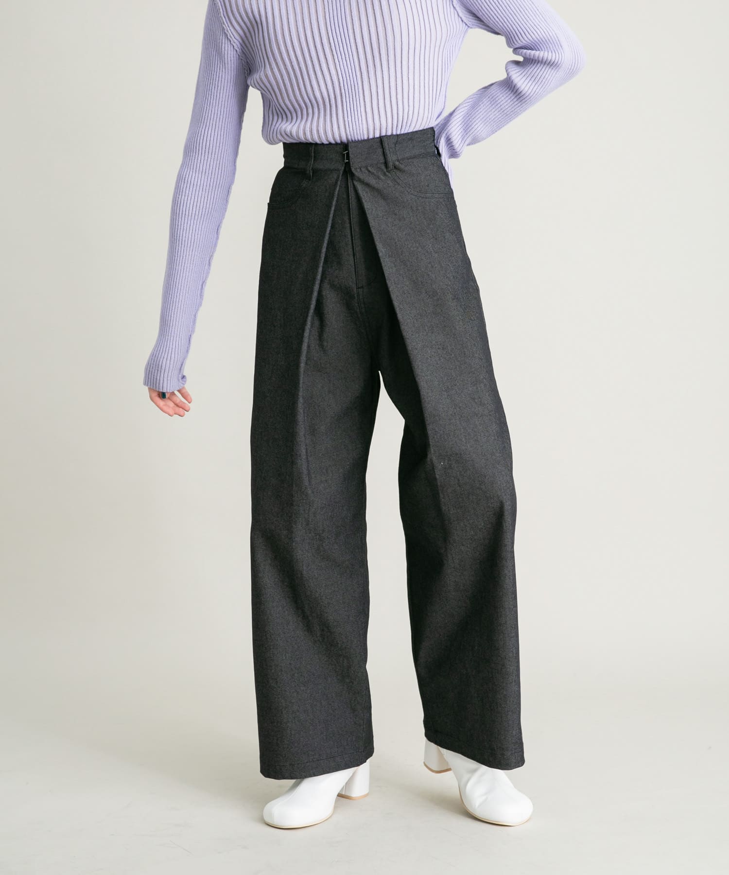 フロントタックWIDEパンツ BLACK 36