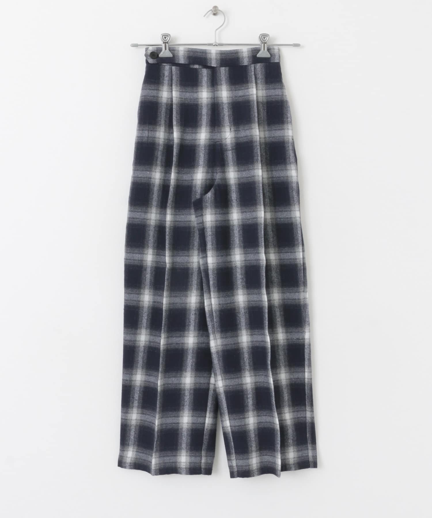 オンブレチェックWIDEパンツ NAVY×OFF one