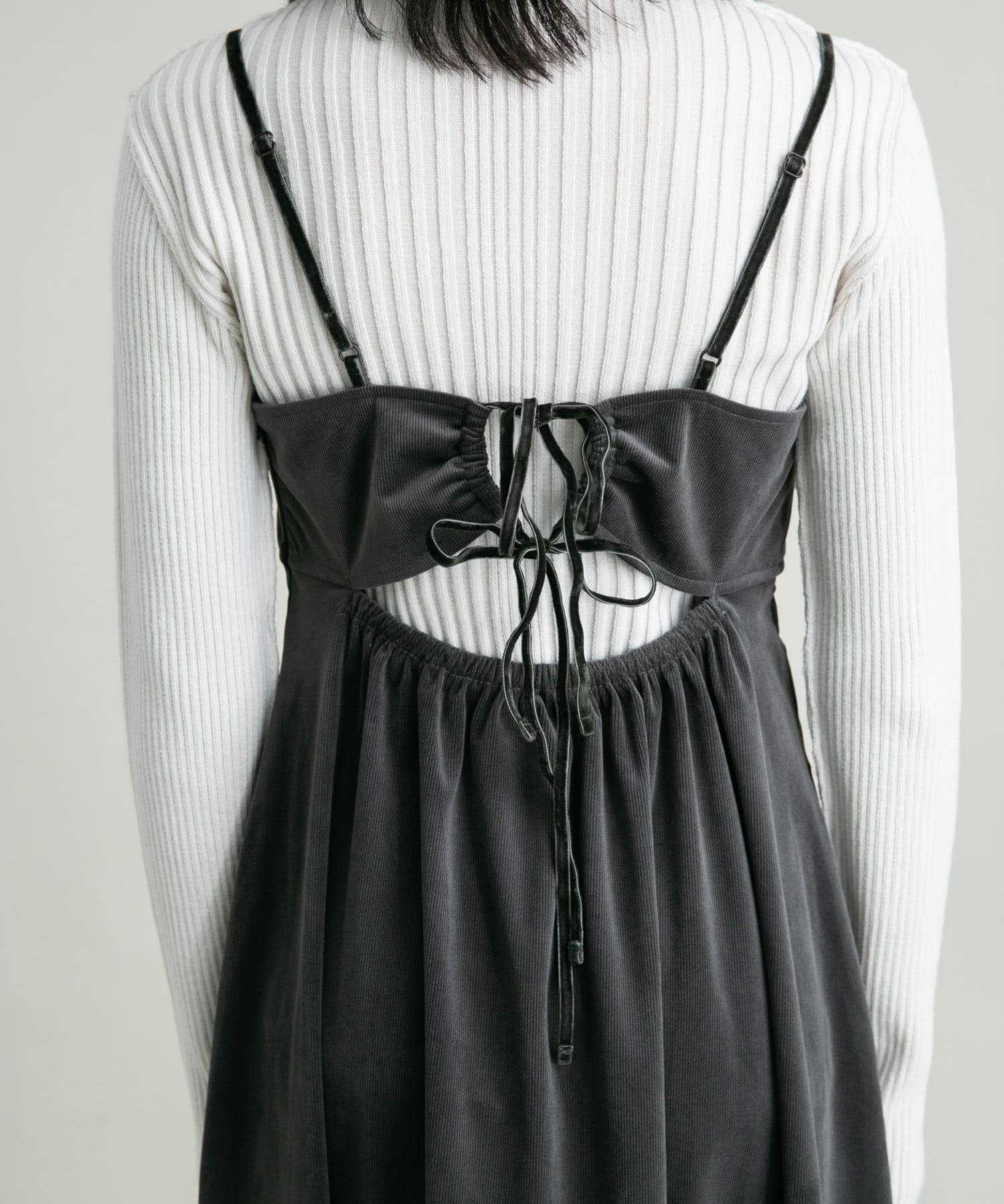 ビスチェデザインマキシワンピース CHARCOAL 36