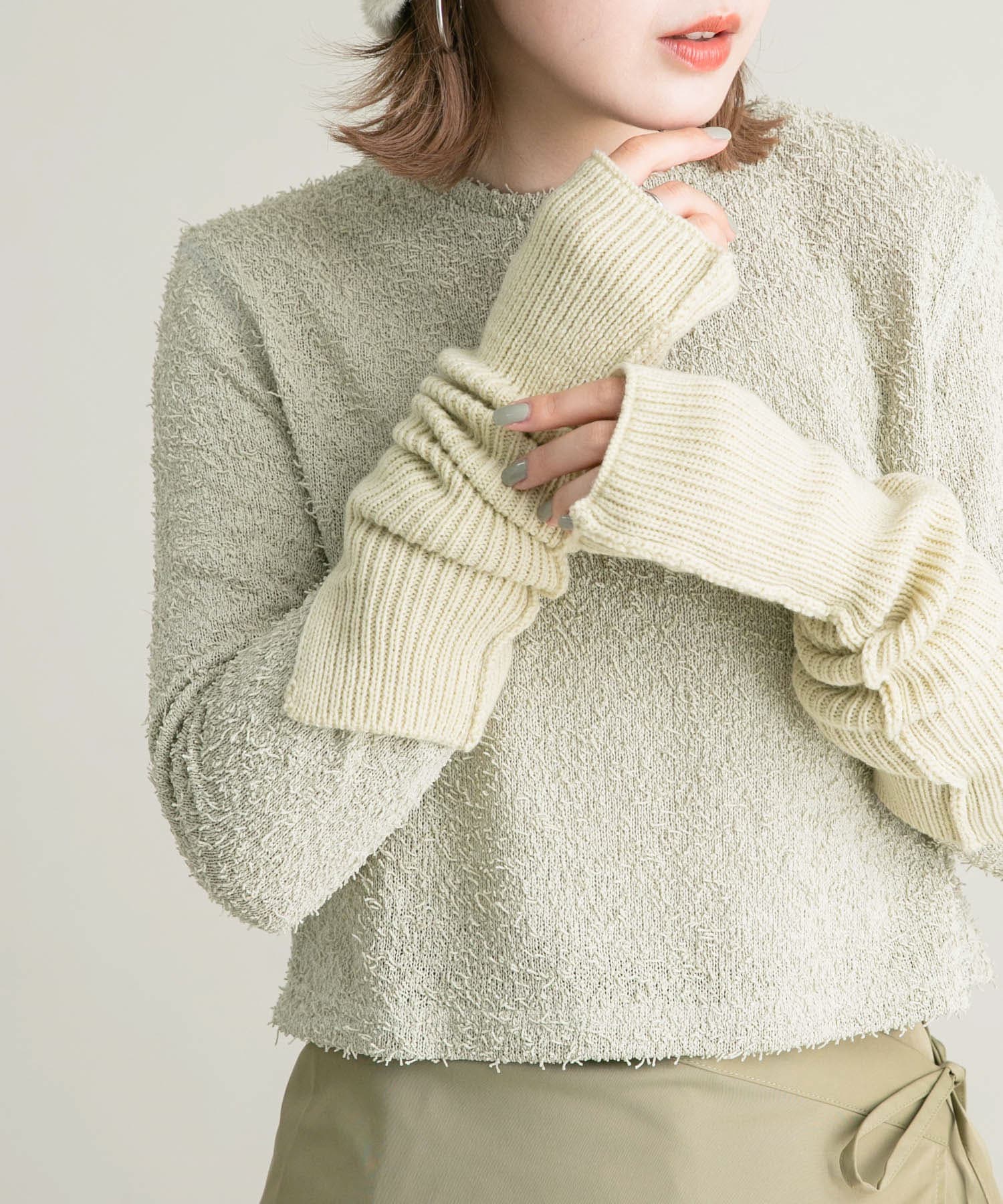 スリットリブアームウォーマー BEIGE one