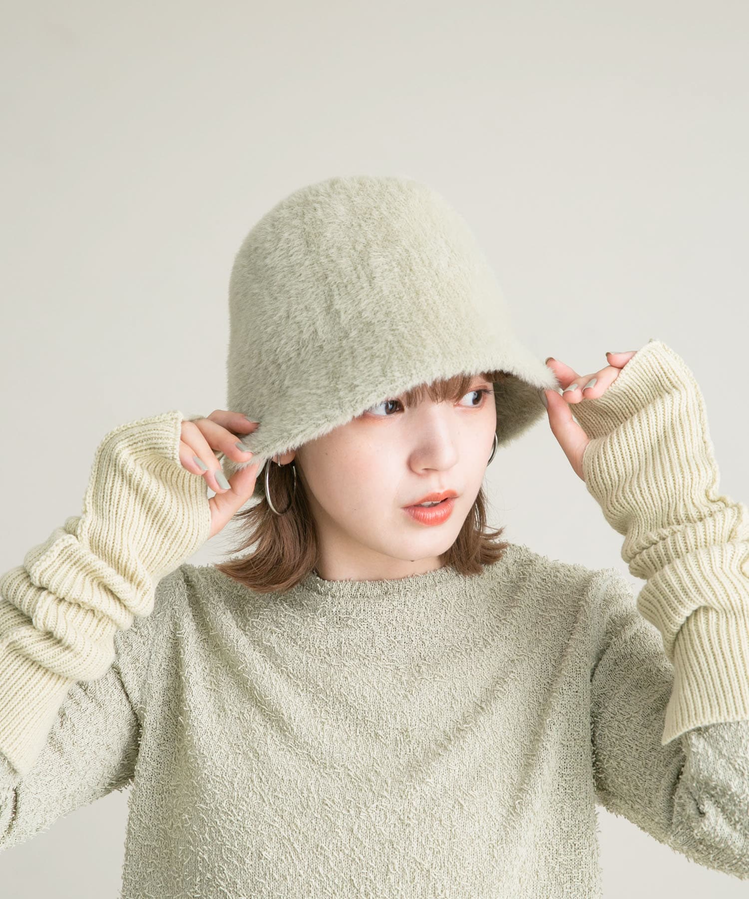 スリットリブアームウォーマー BEIGE one