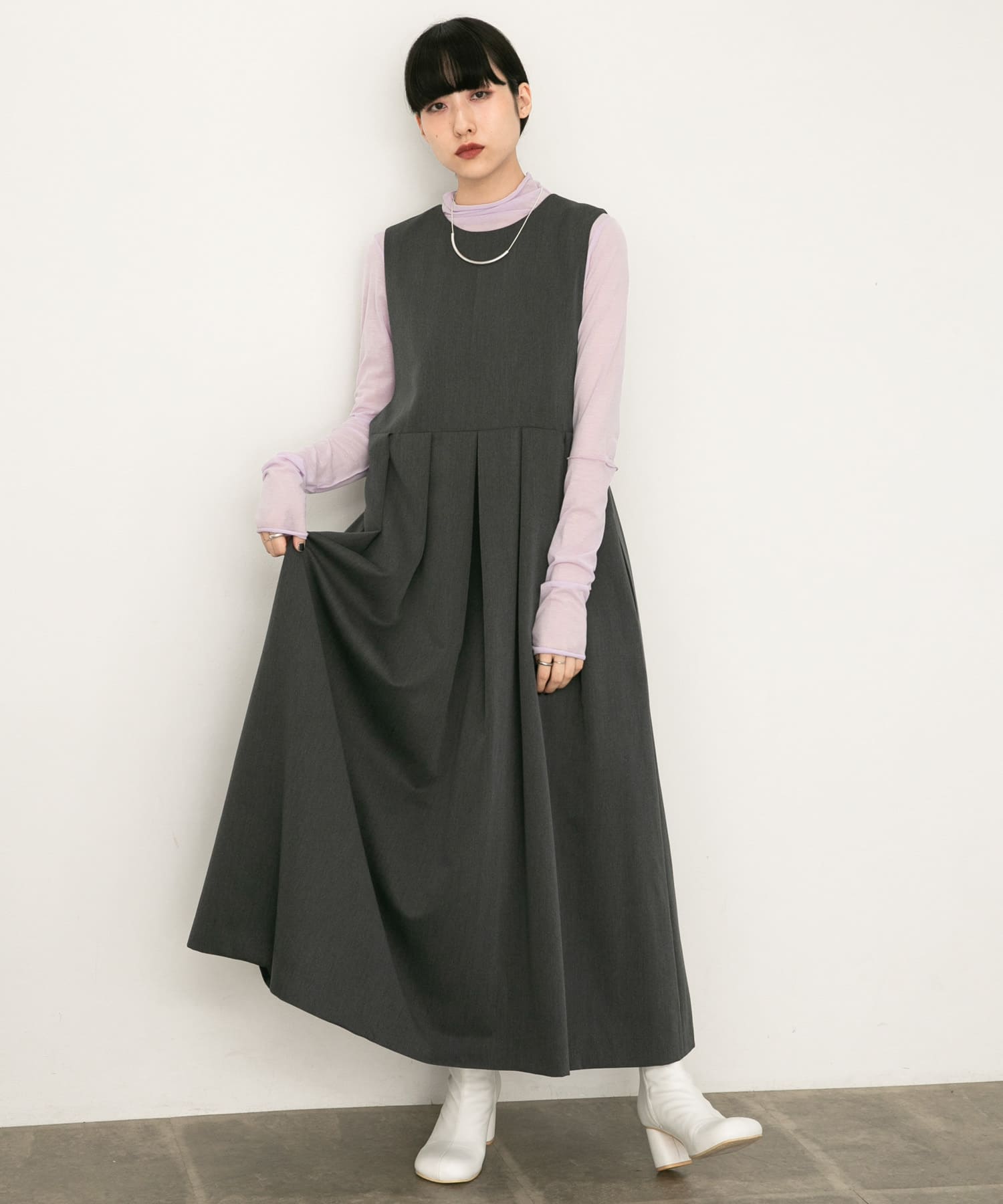 ラウンドトゥショートブーツ WHITE 36