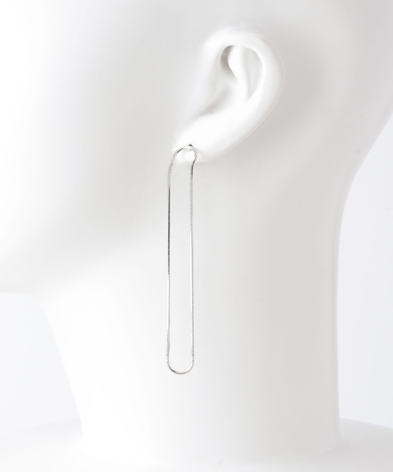 ロングオーバルチェーンピアス SILVER one