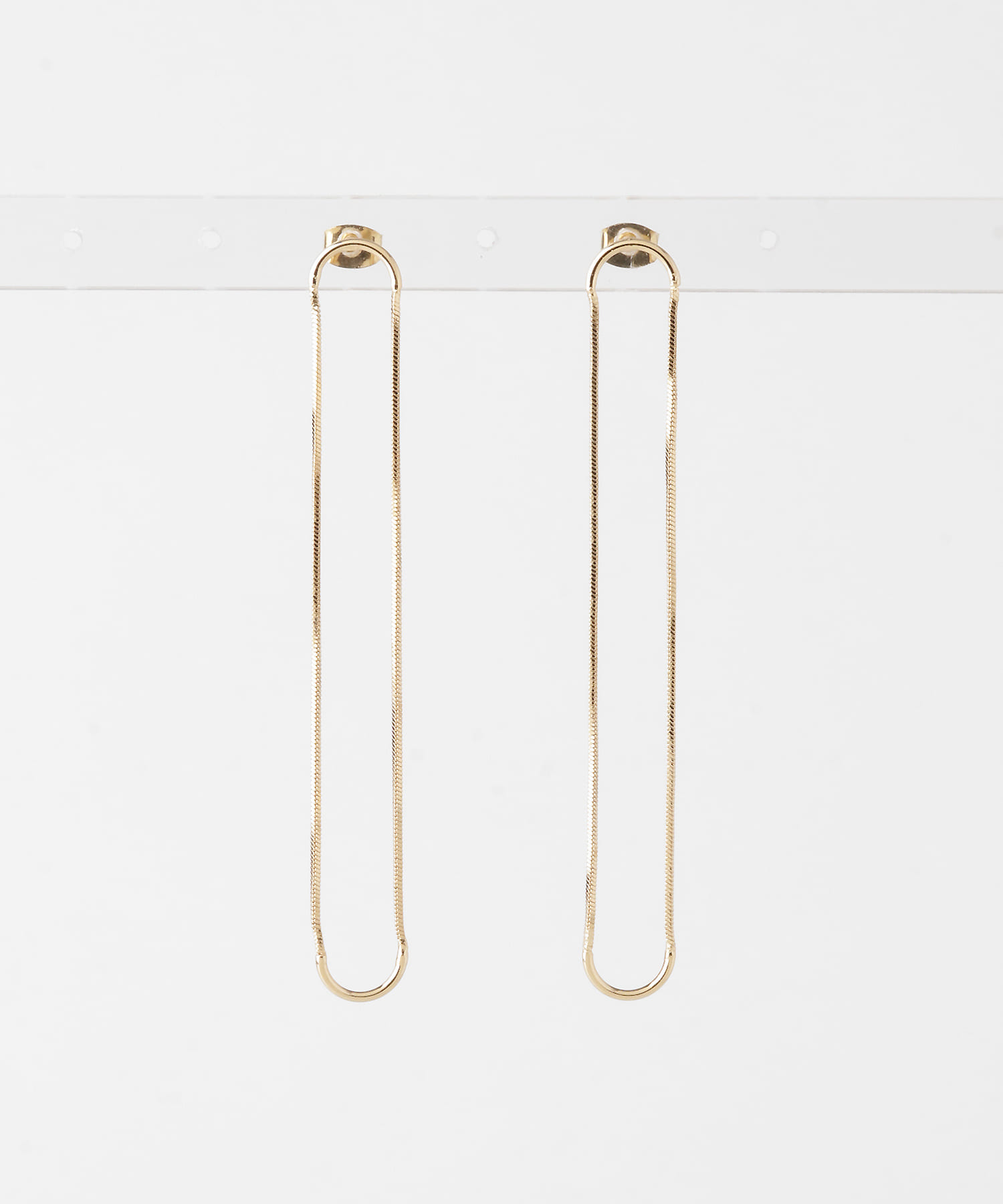 ロングオーバルチェーンピアス GOLD one