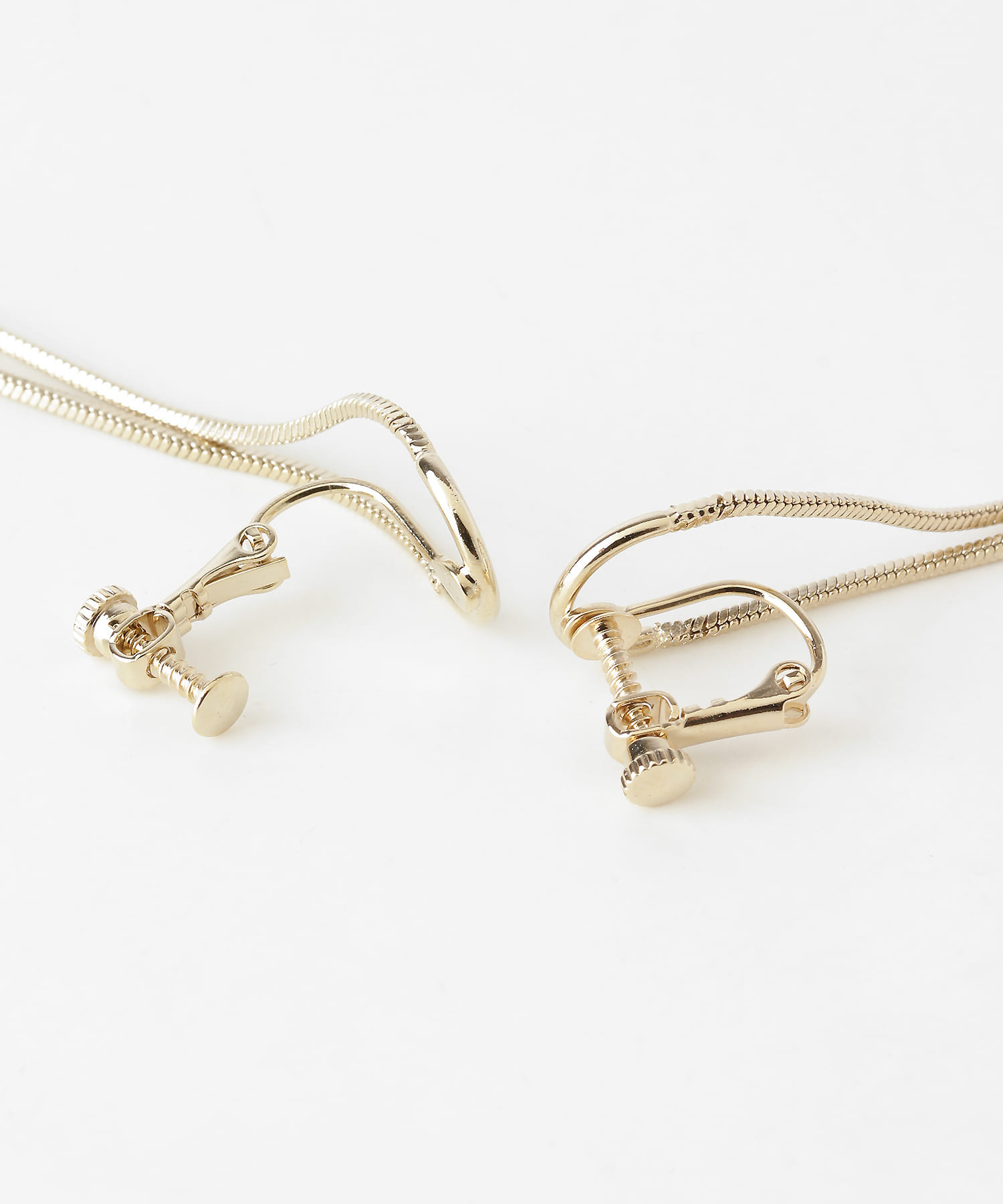 ロングオーバルチェーンイヤリング GOLD one