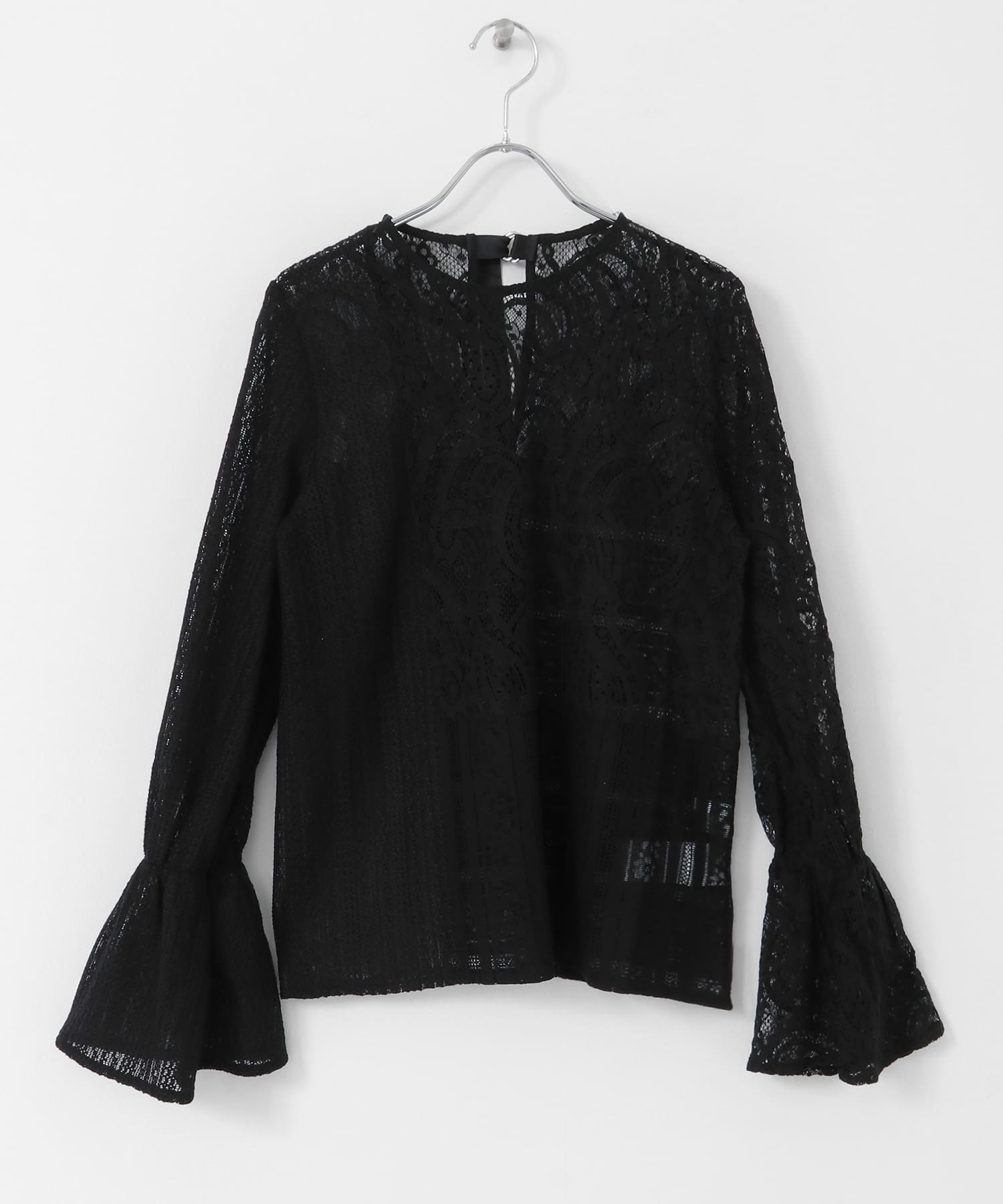 パッチワークレースブラウス BLACK one