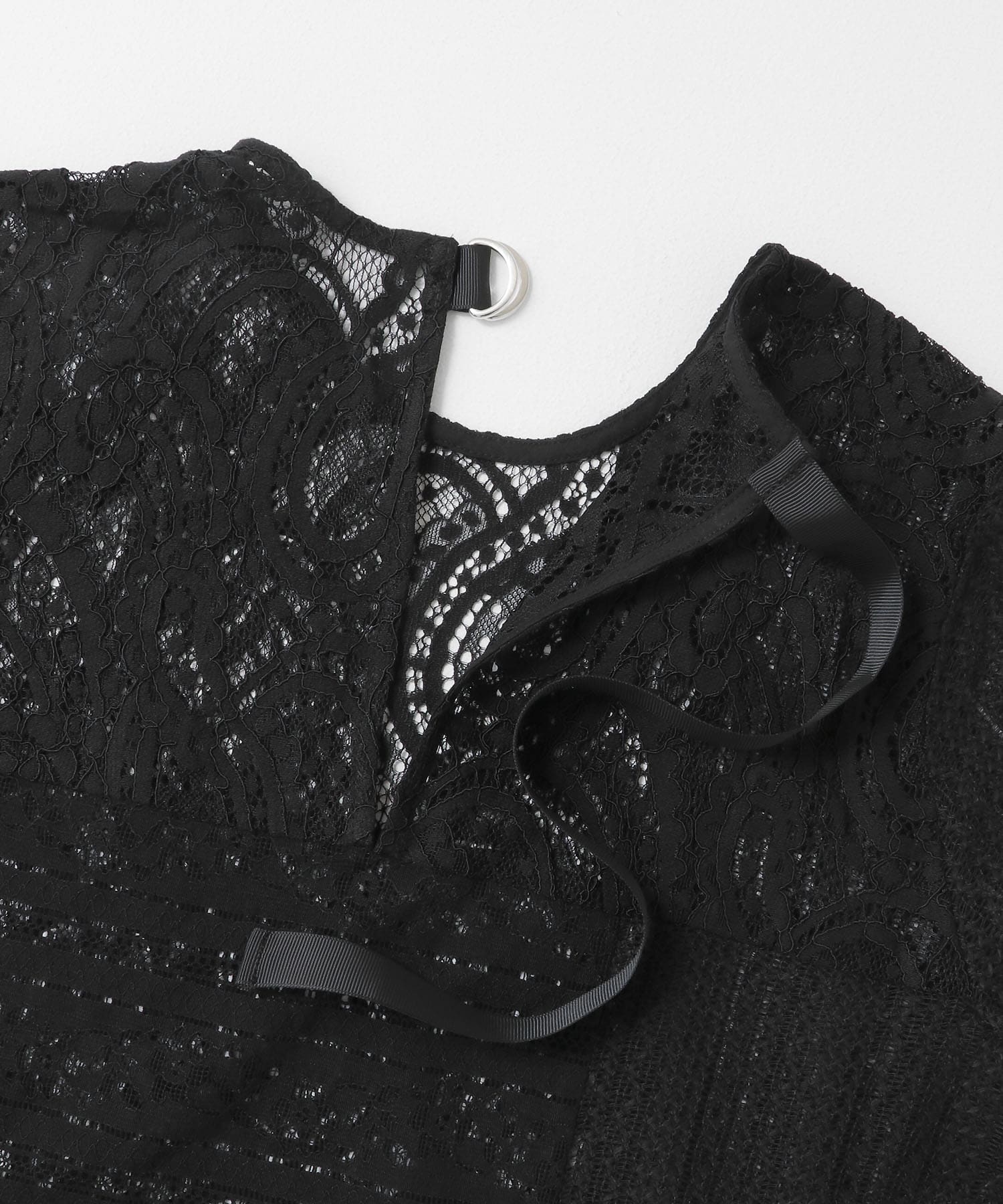 パッチワークレースブラウス BLACK one