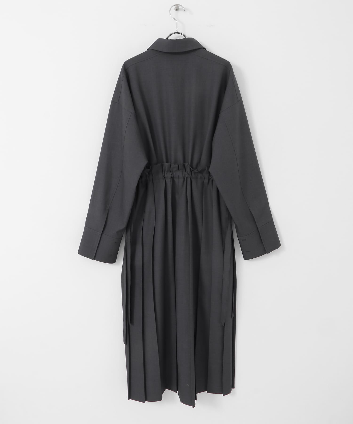プリーツドッキングワンピース CHARCOAL 36