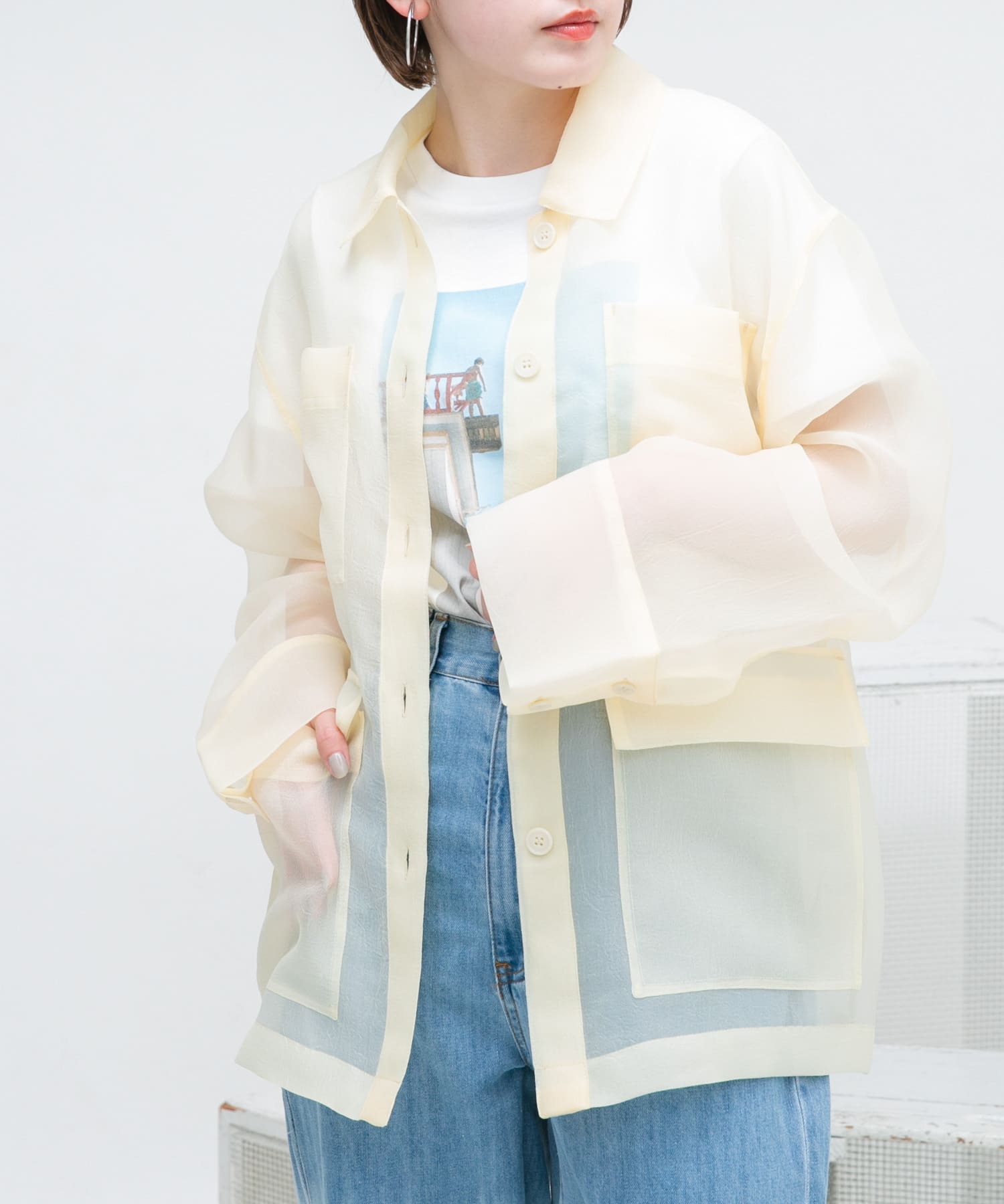 WIDEシルエットシアーカバーオール