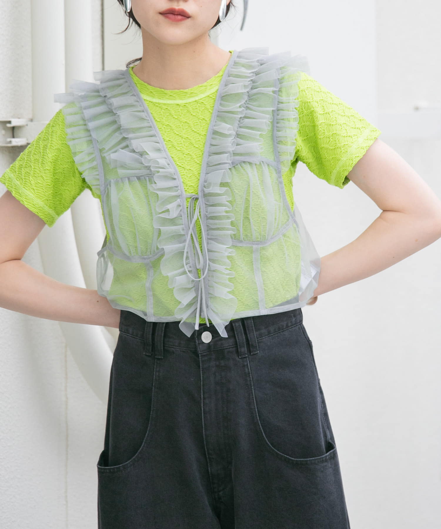 ステッチデザインシャーリングTEE