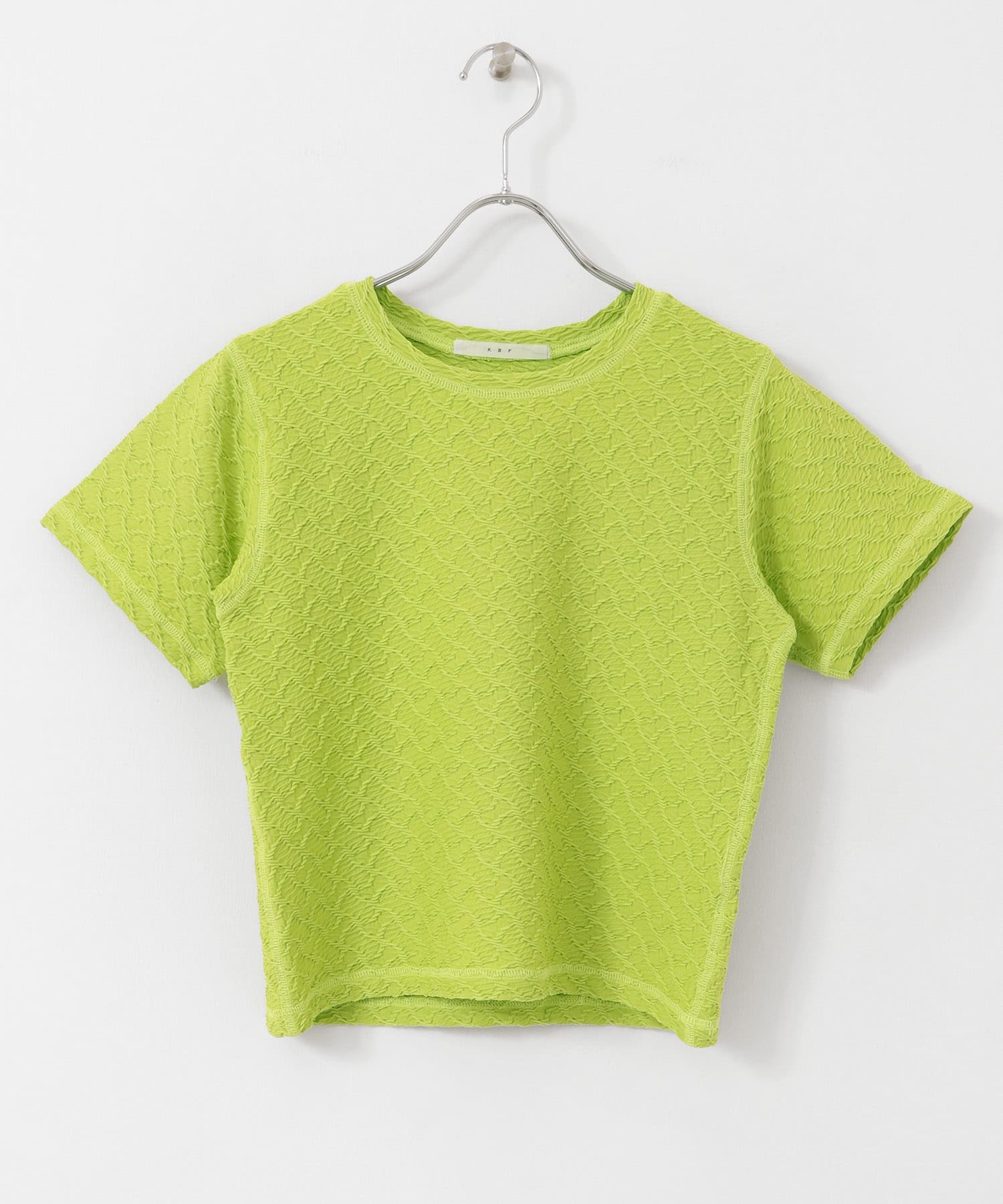 ステッチデザインシャーリングTEE LIME one