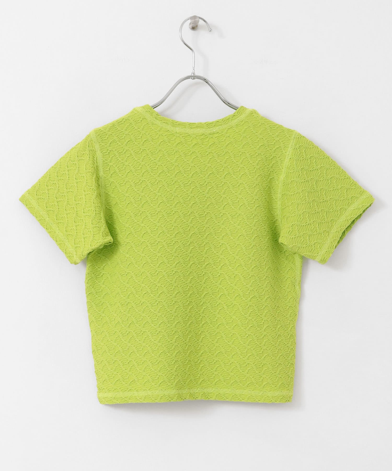ステッチデザインシャーリングTEE LIME one