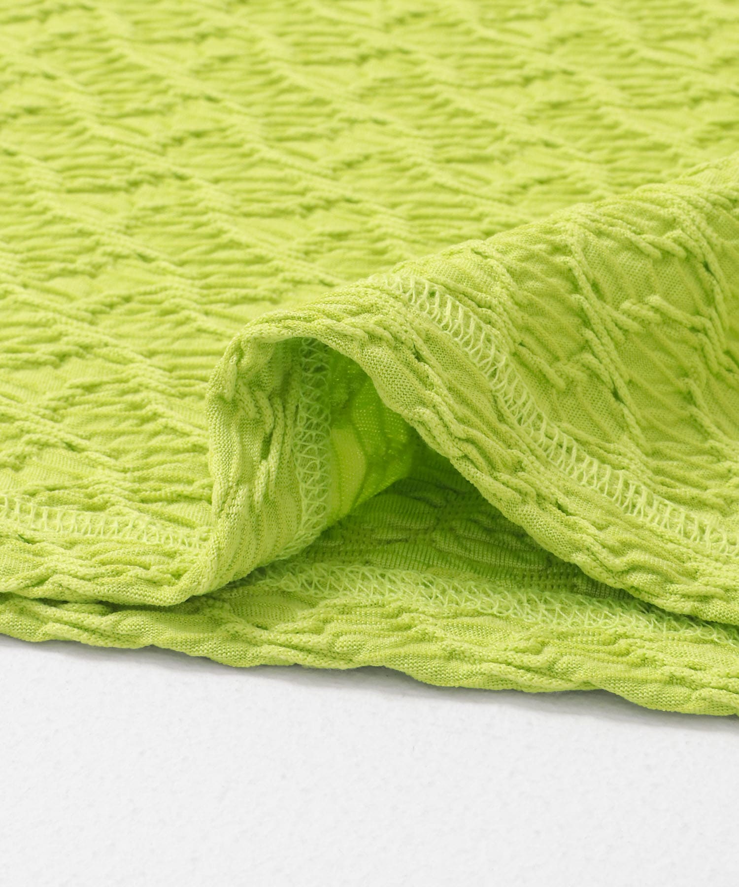 ステッチデザインシャーリングTEE LIME one