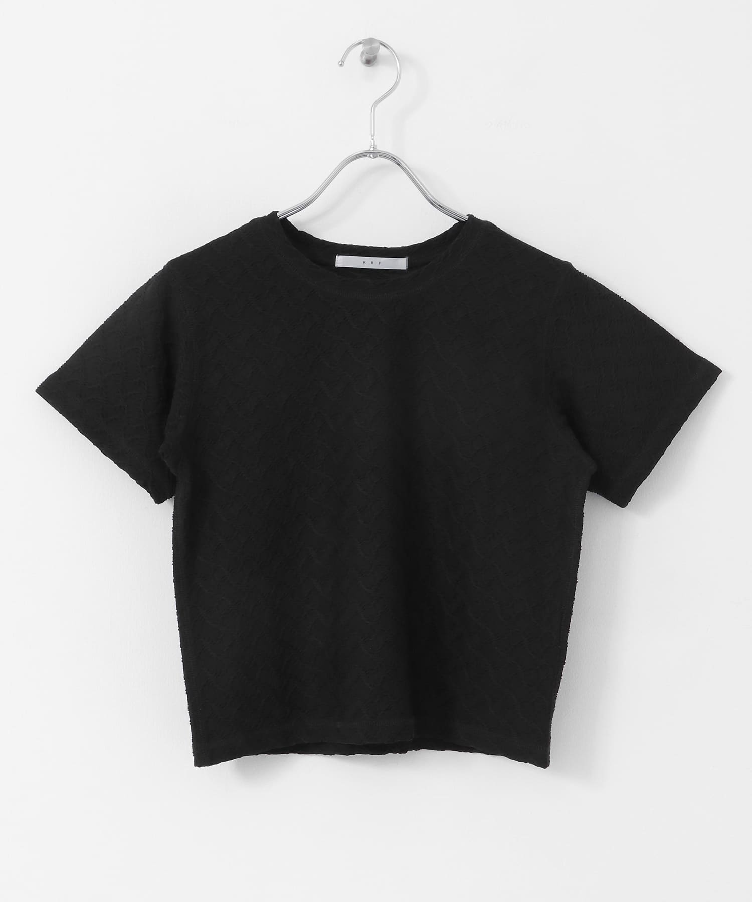 ステッチデザインシャーリングTEE BLACK one
