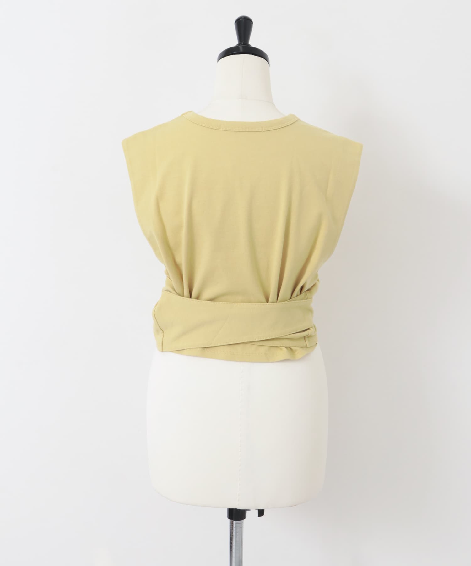 ウエストノットノースリーブトップス YELLOW one