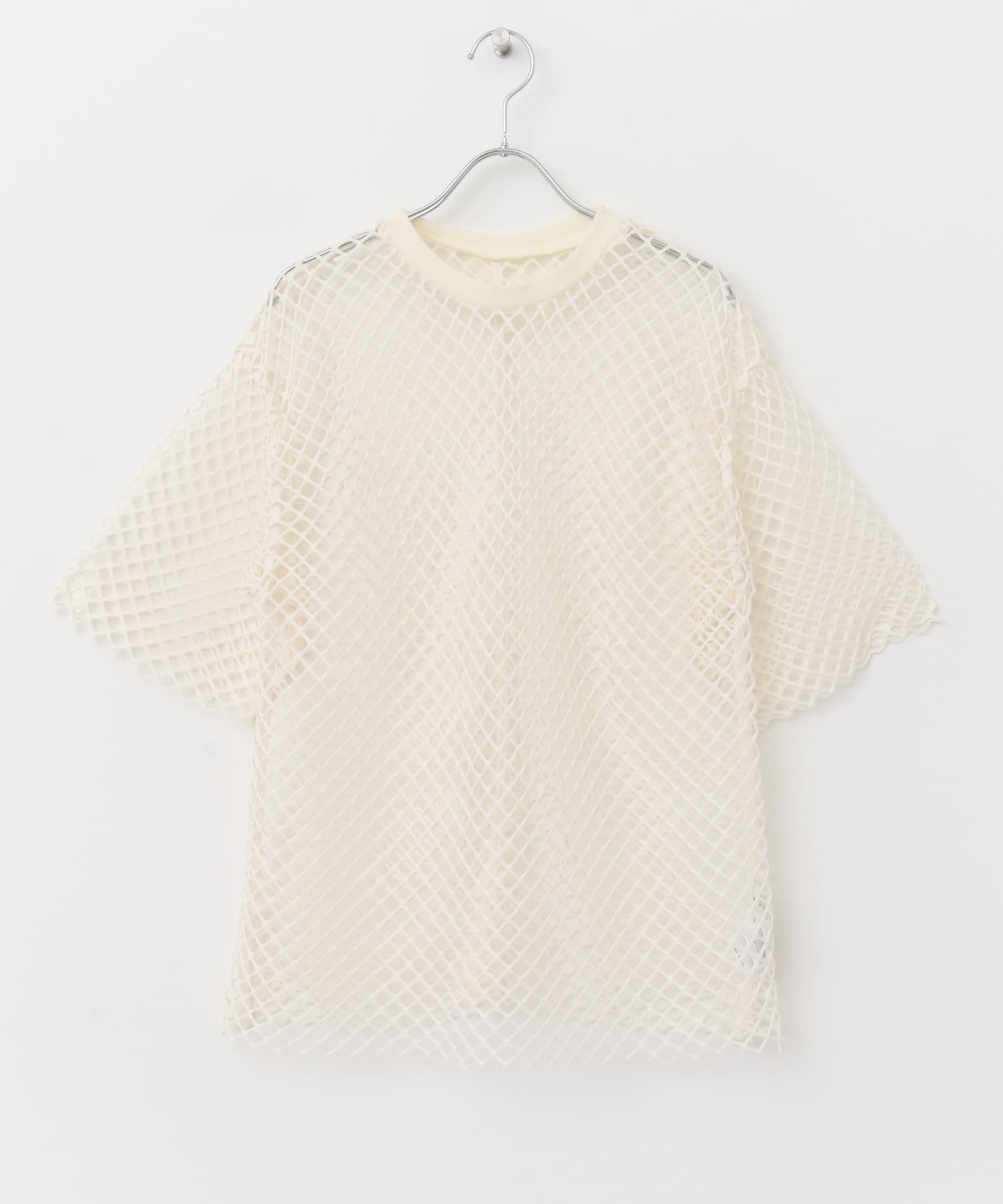 カットオフメッシュTEE IVORY one