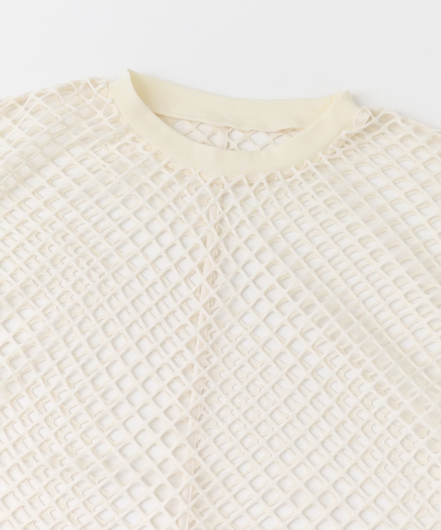 カットオフメッシュTEE IVORY one