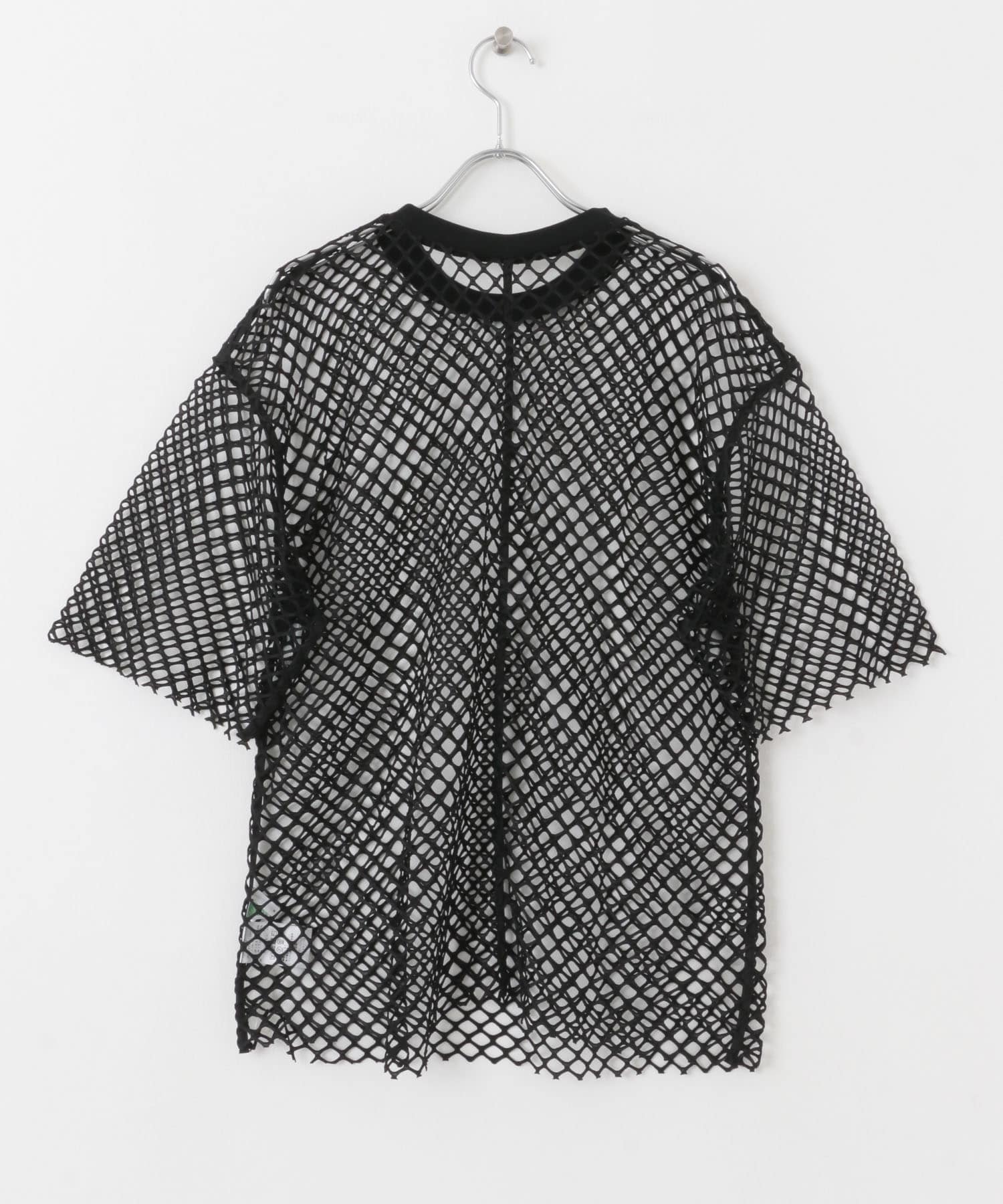 カットオフメッシュTEE BLACK one