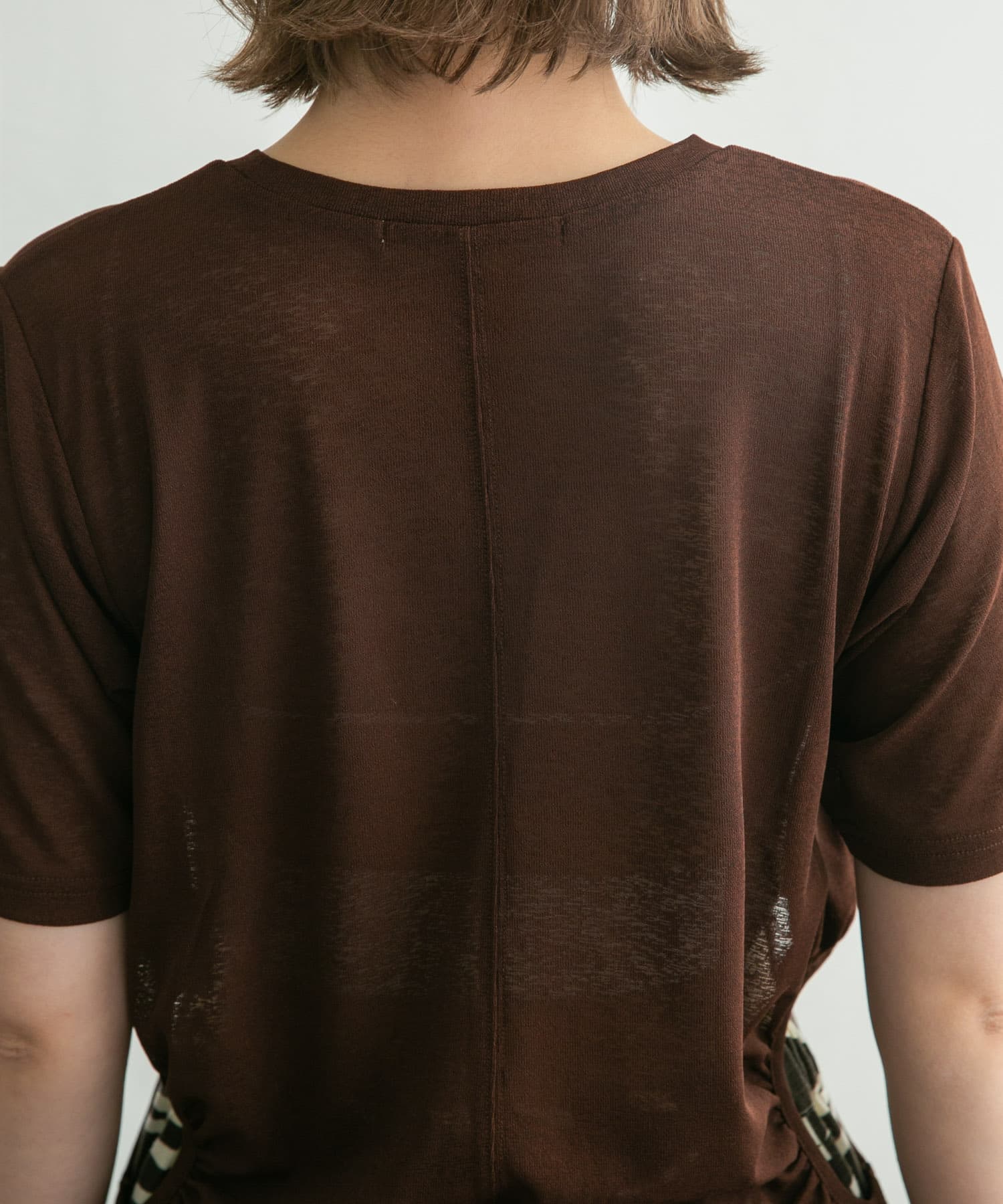 サイドオープンカットソー BROWN one
