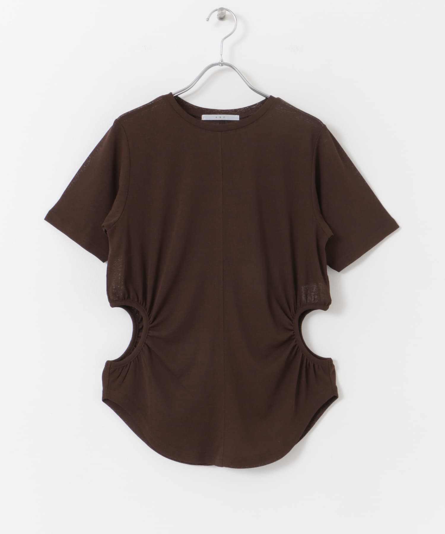 サイドオープンカットソー BROWN one